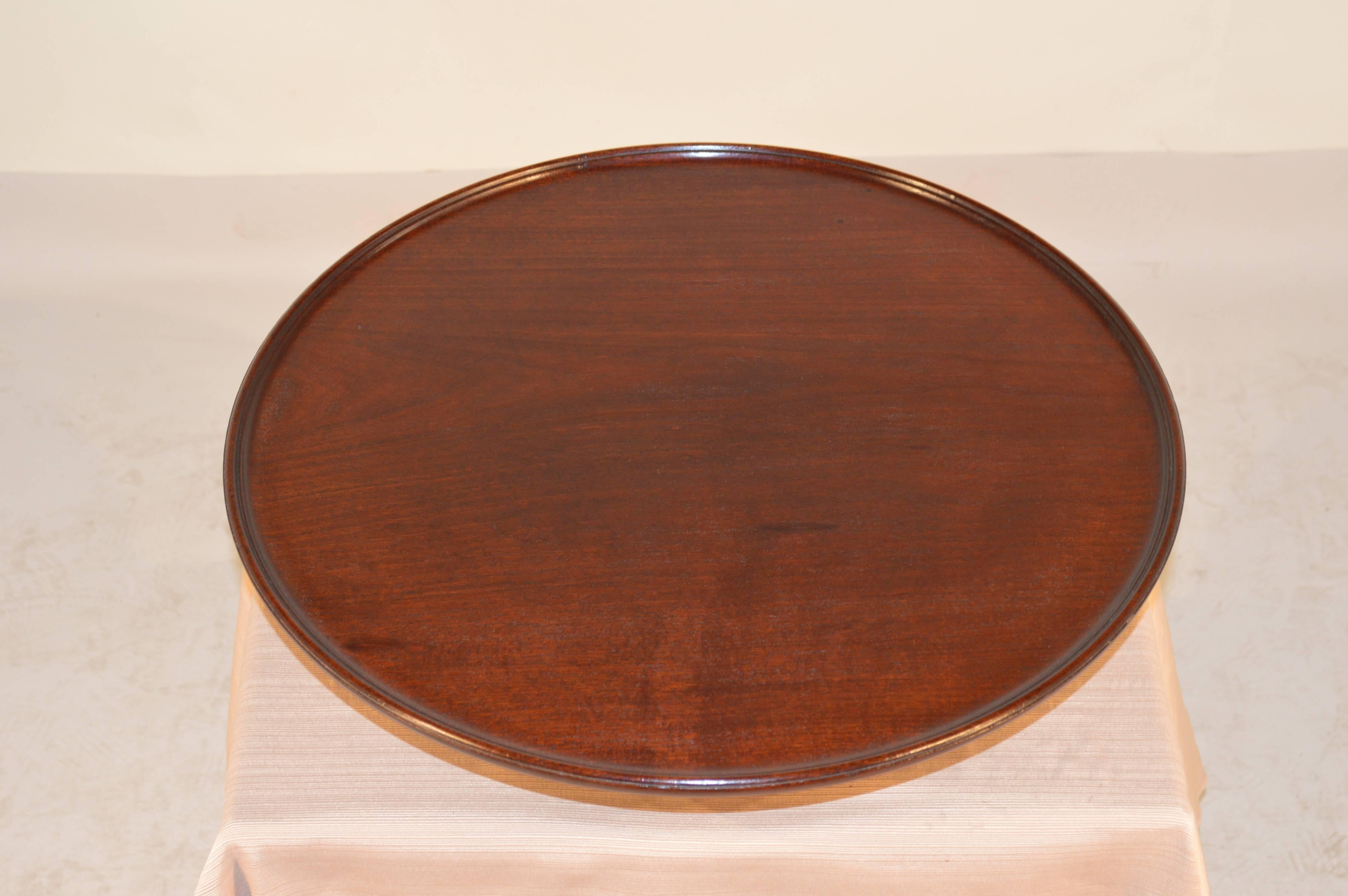 19th Century English Mahogany Lazy Susan In Excellent Condition In High Point, NC