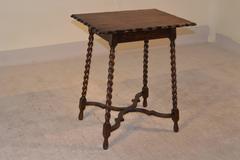 English Oak Scalloped Side Table, circa 1900