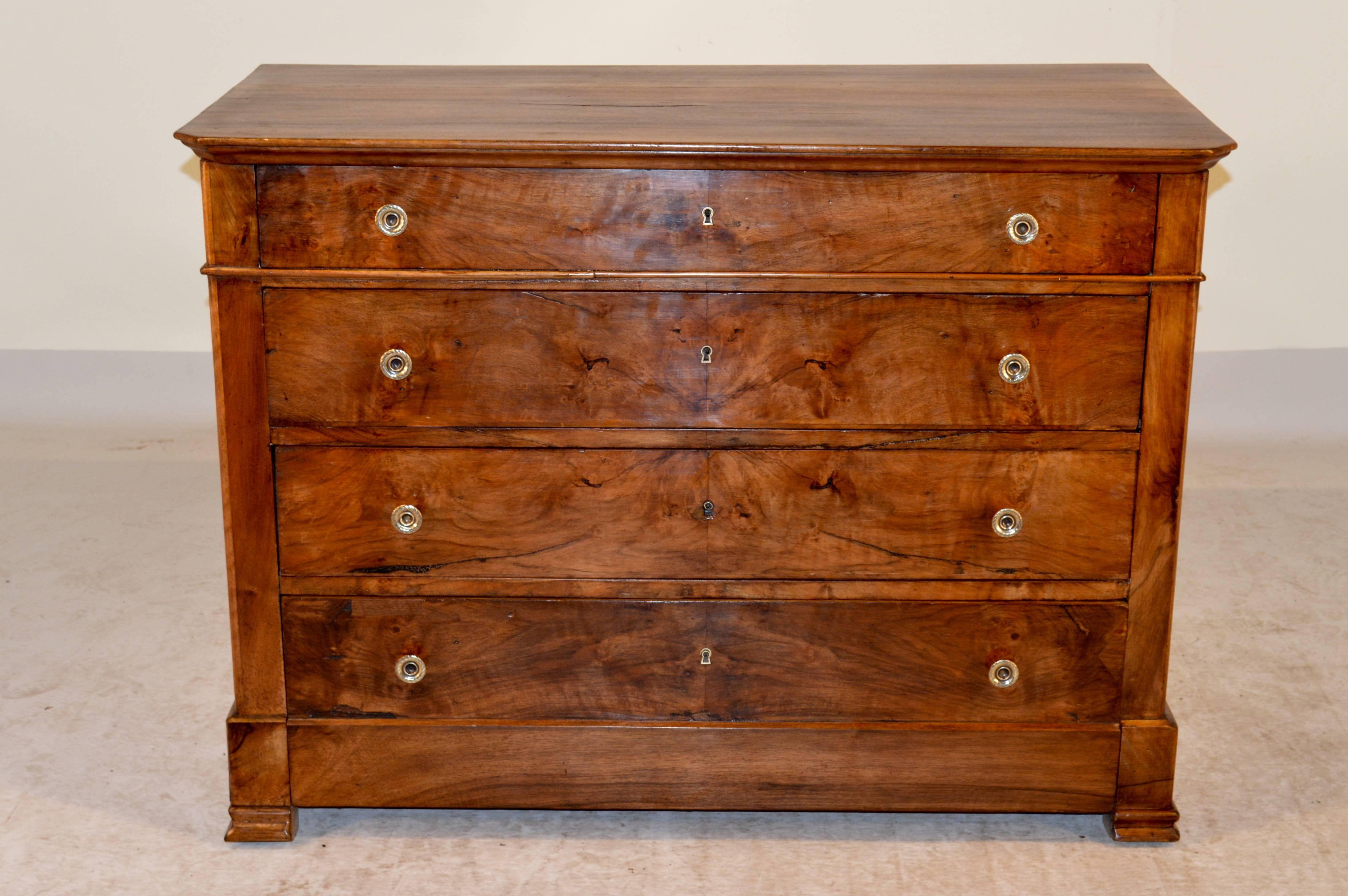 French 19th Century Louis Phillipe Commode in Walnut