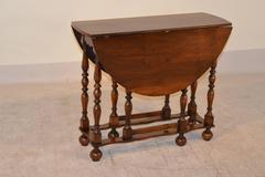 English Walnut Gate Leg Table, circa 1920