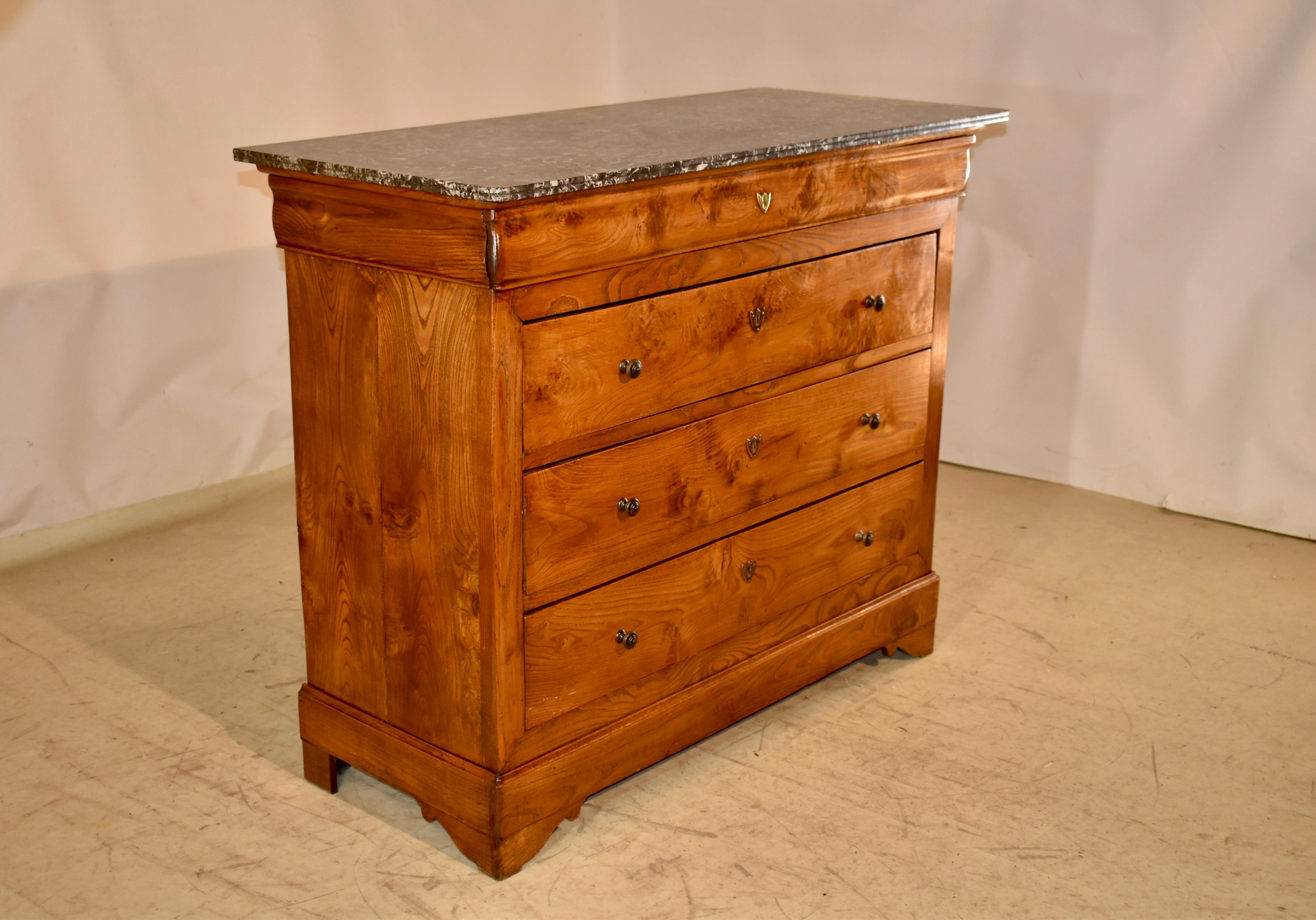 French 19th Century Burl Ash Commode from France For Sale
