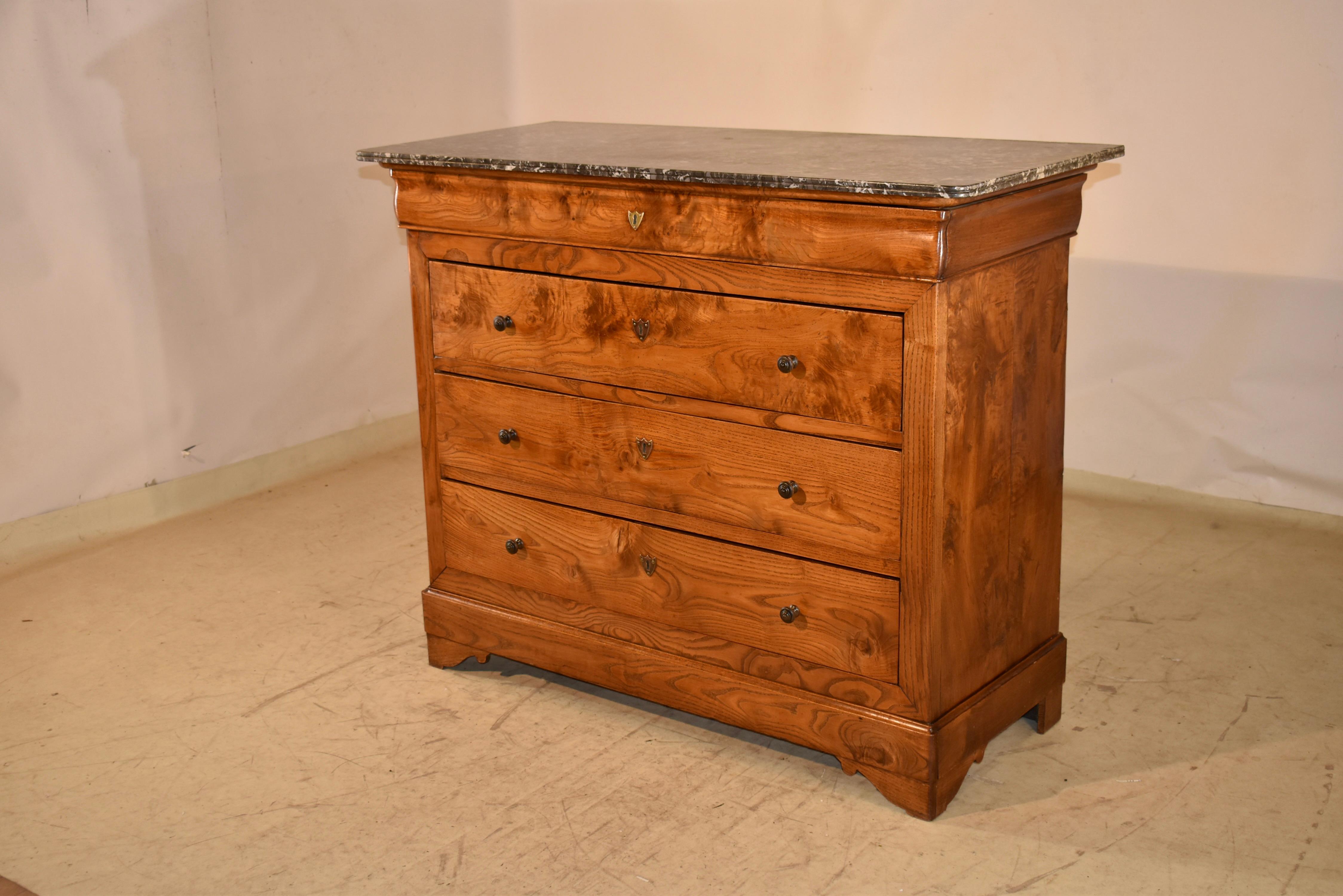 19th Century Burl Ash Commode from France In Good Condition For Sale In High Point, NC