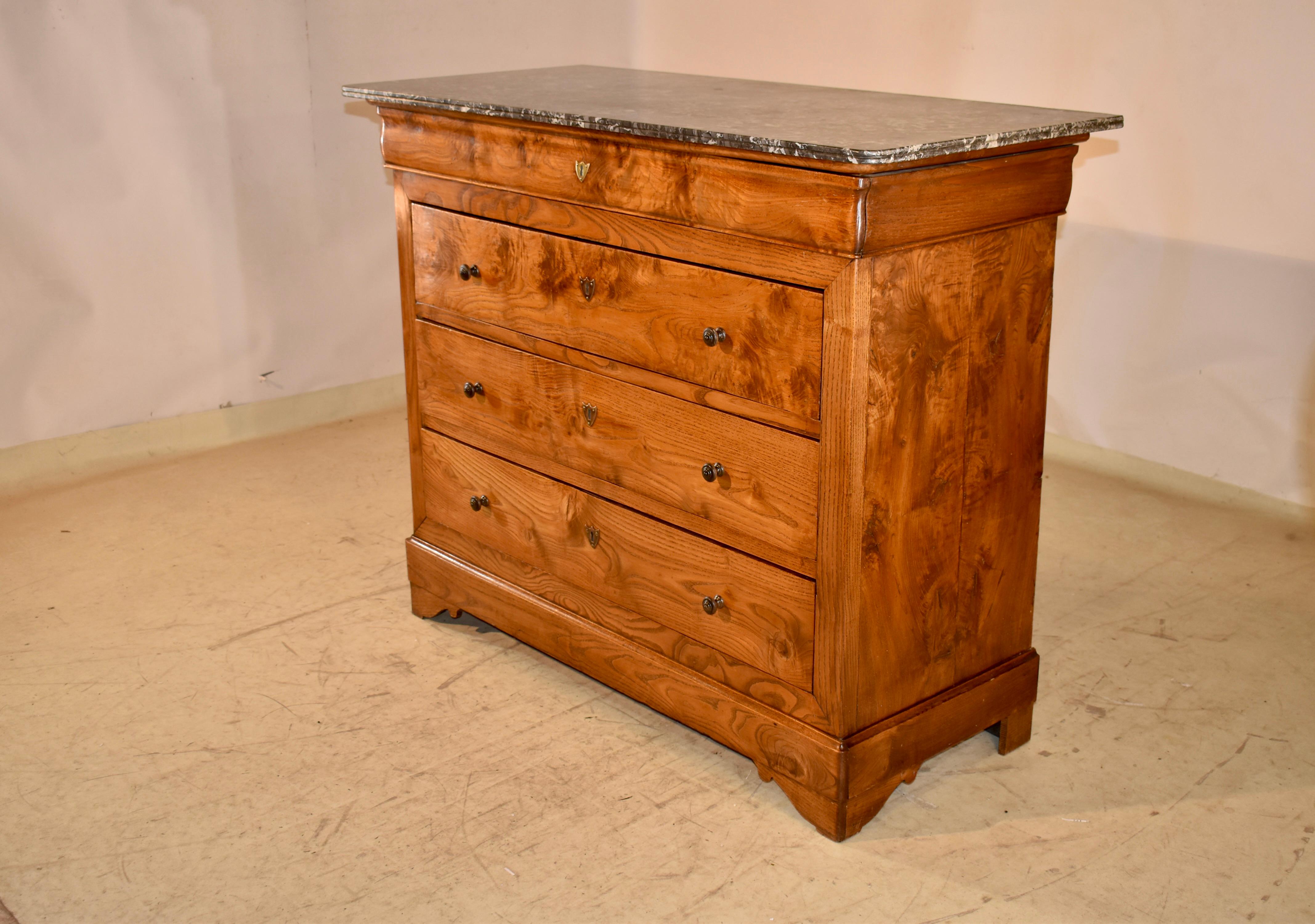 19th Century Burl Ash Commode from France For Sale 1
