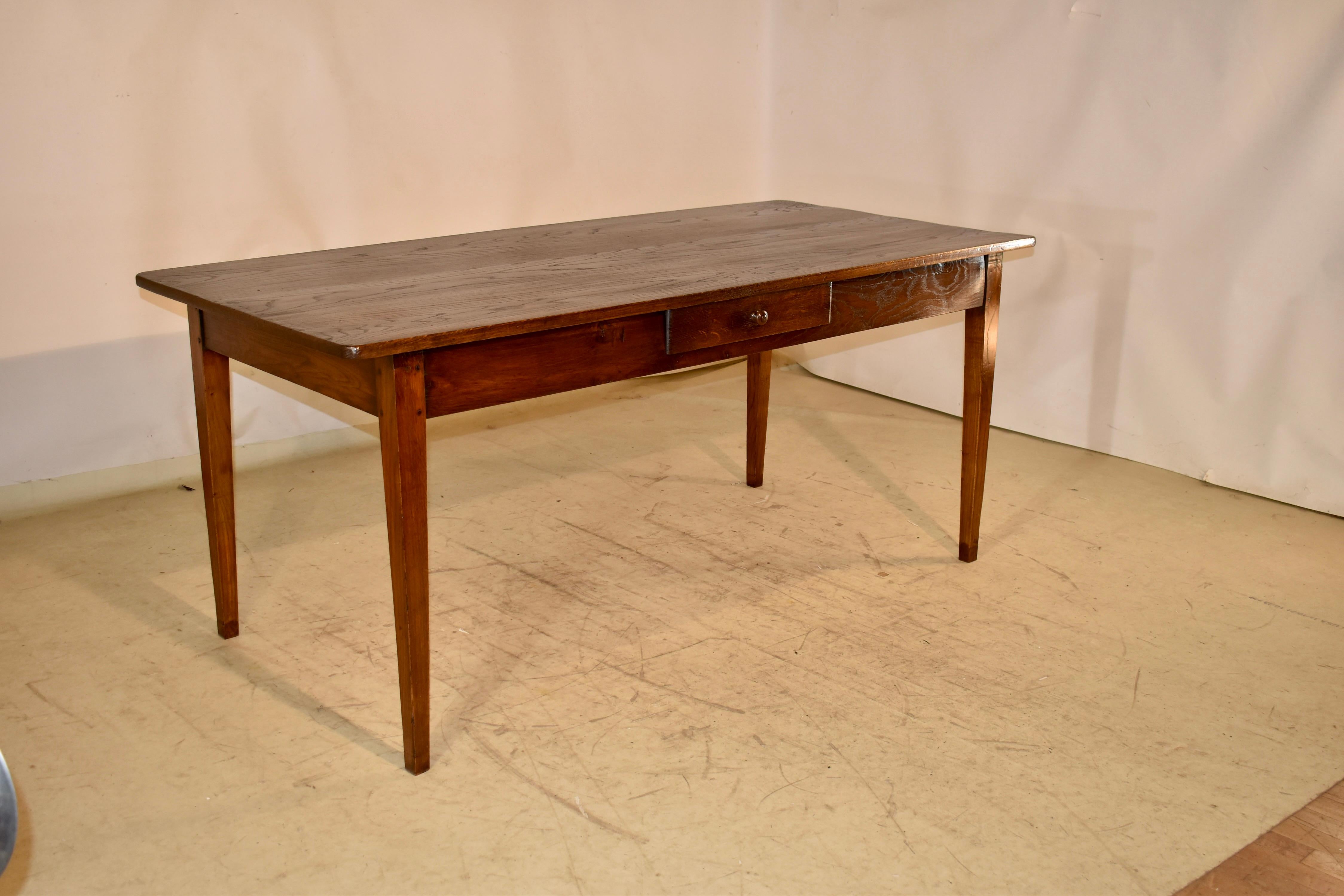 French 18th Century Chestnut Farm Table from France For Sale