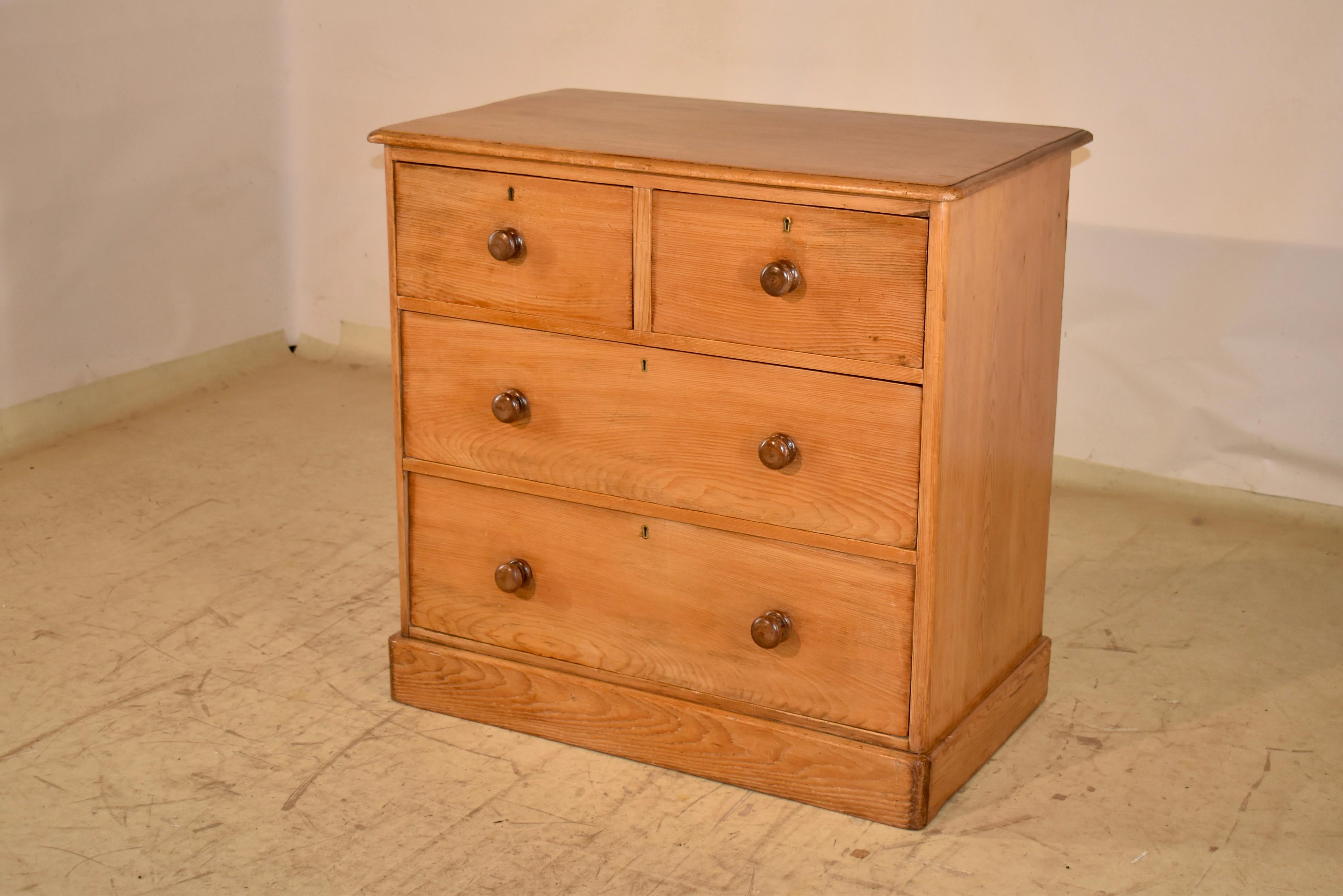 18th Century and Earlier 18th Century English Pine Chest of Drawers For Sale