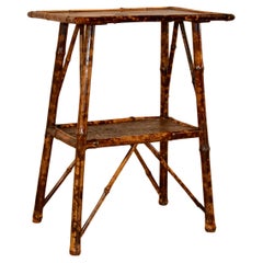 Antique 19th Century Tortoise Bamboo Side Table