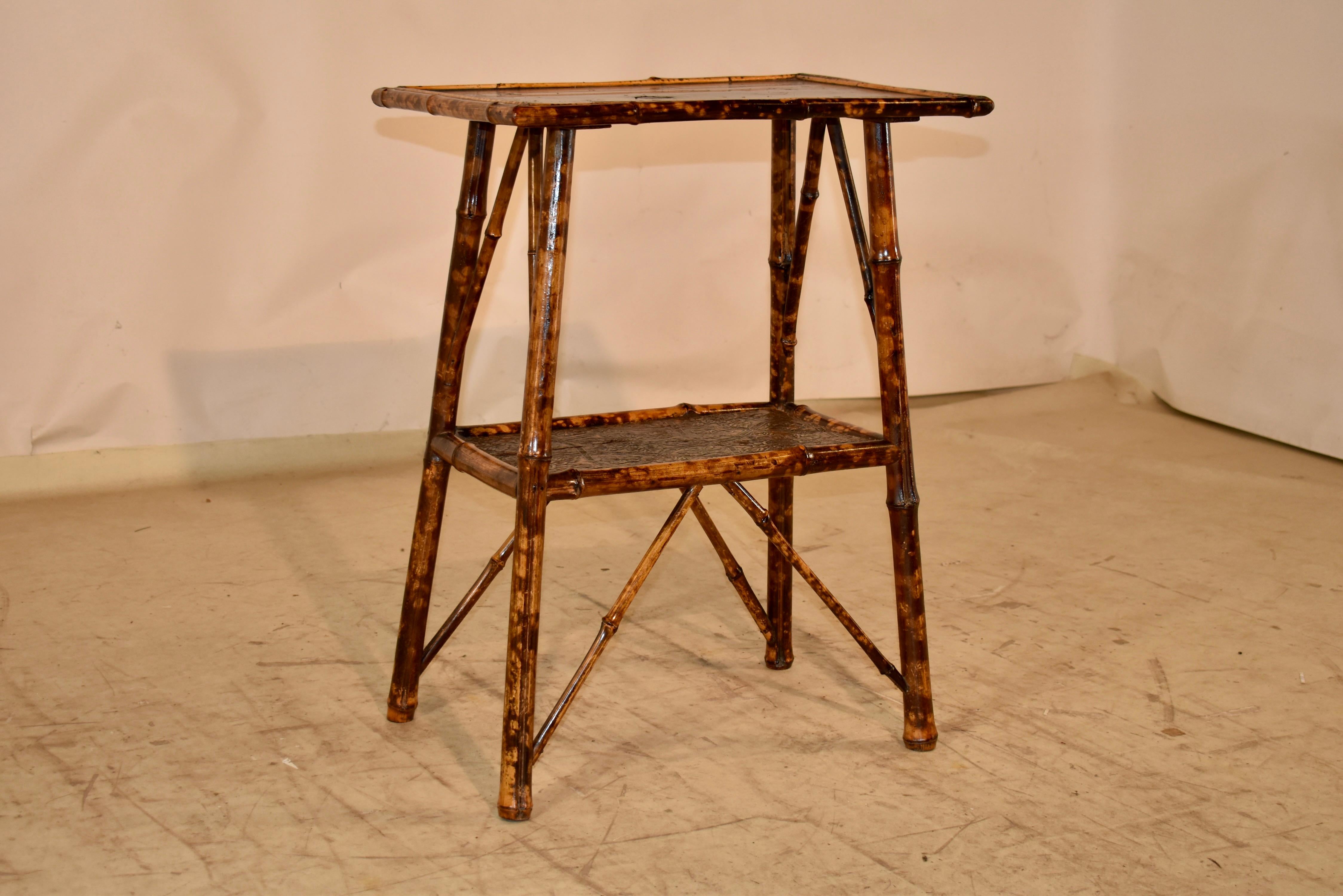 Art Nouveau 19th Century Tortoise Bamboo Side Table For Sale