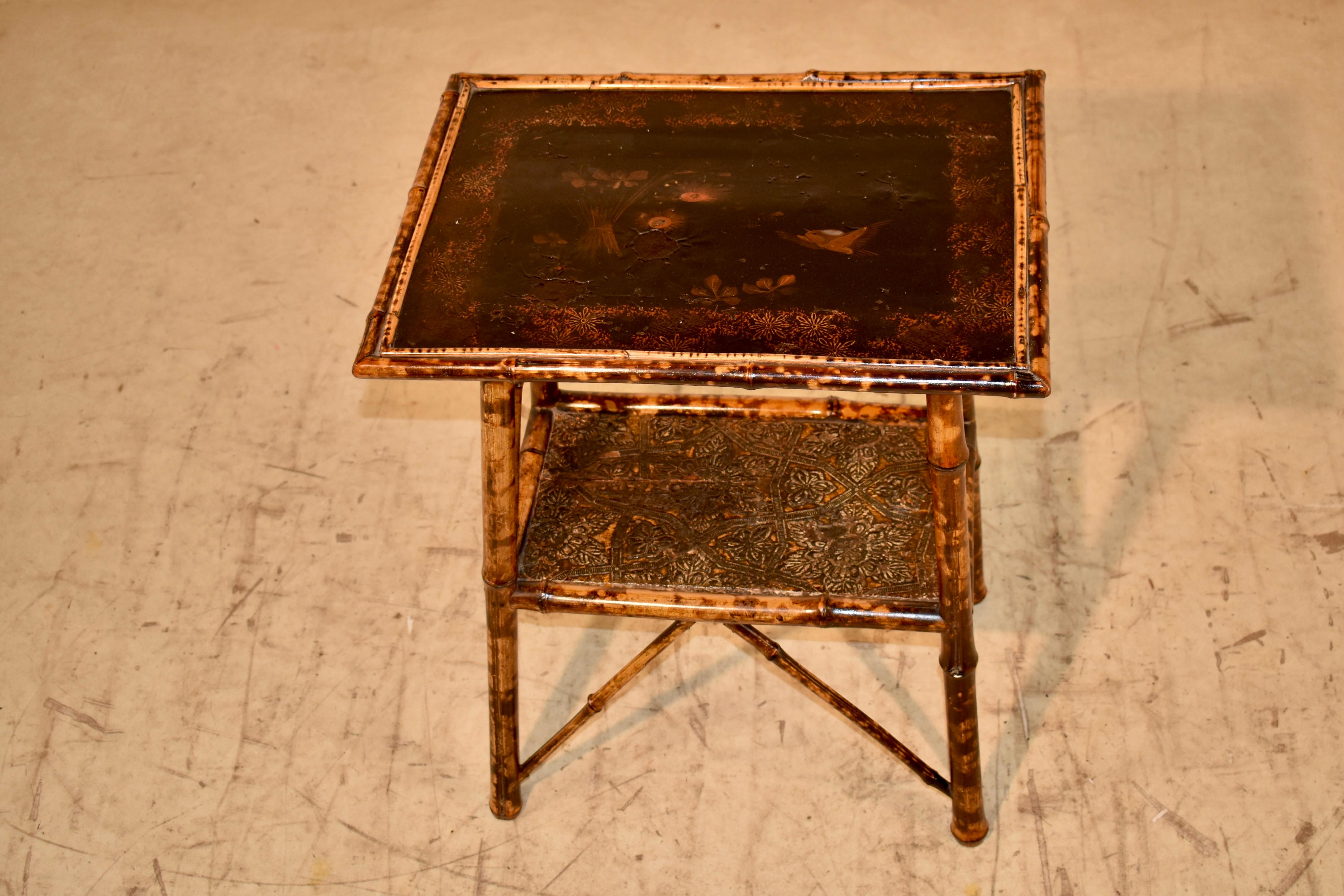19th Century Tortoise Bamboo Side Table For Sale 2