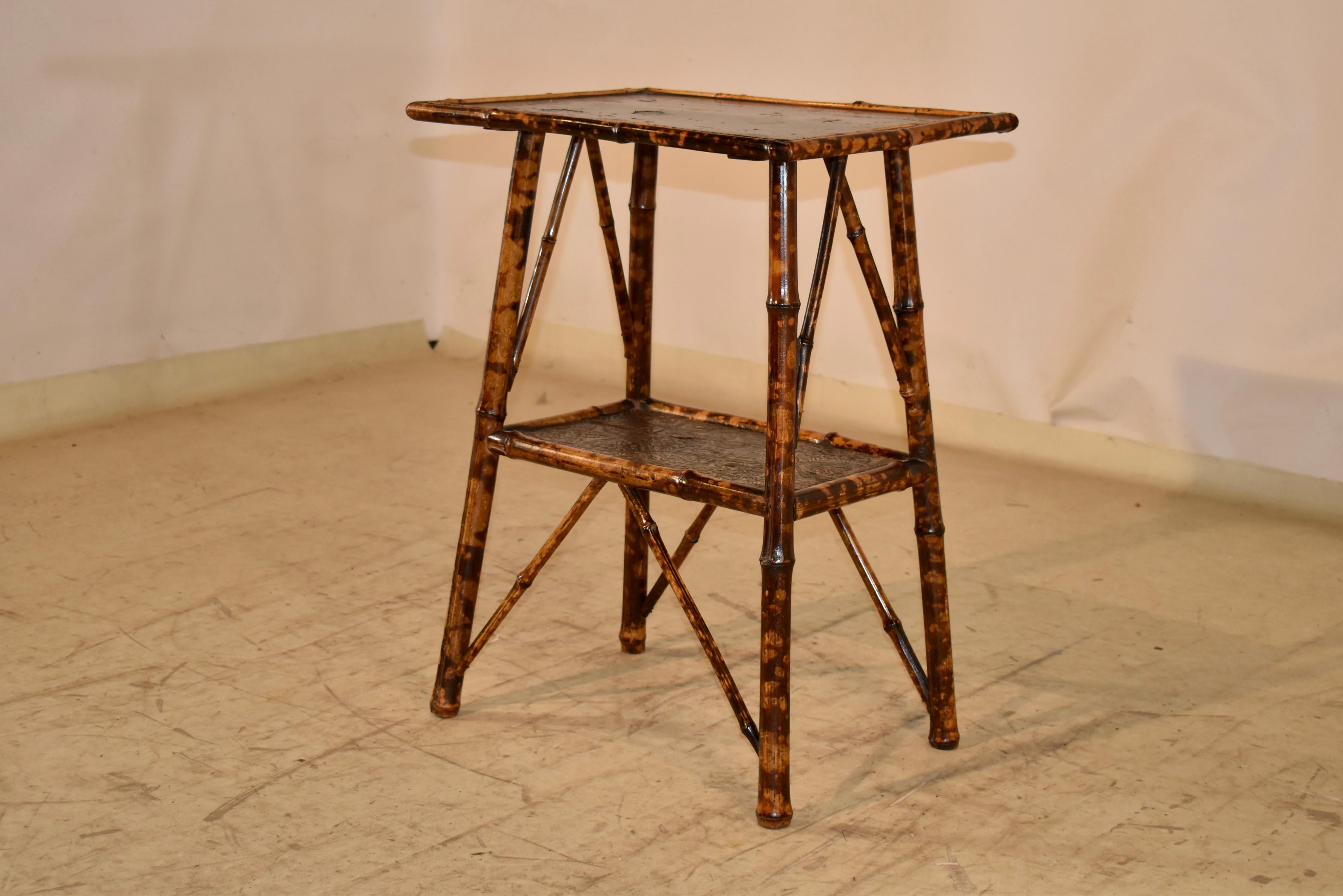 19th Century Tortoise Bamboo Side Table For Sale 1