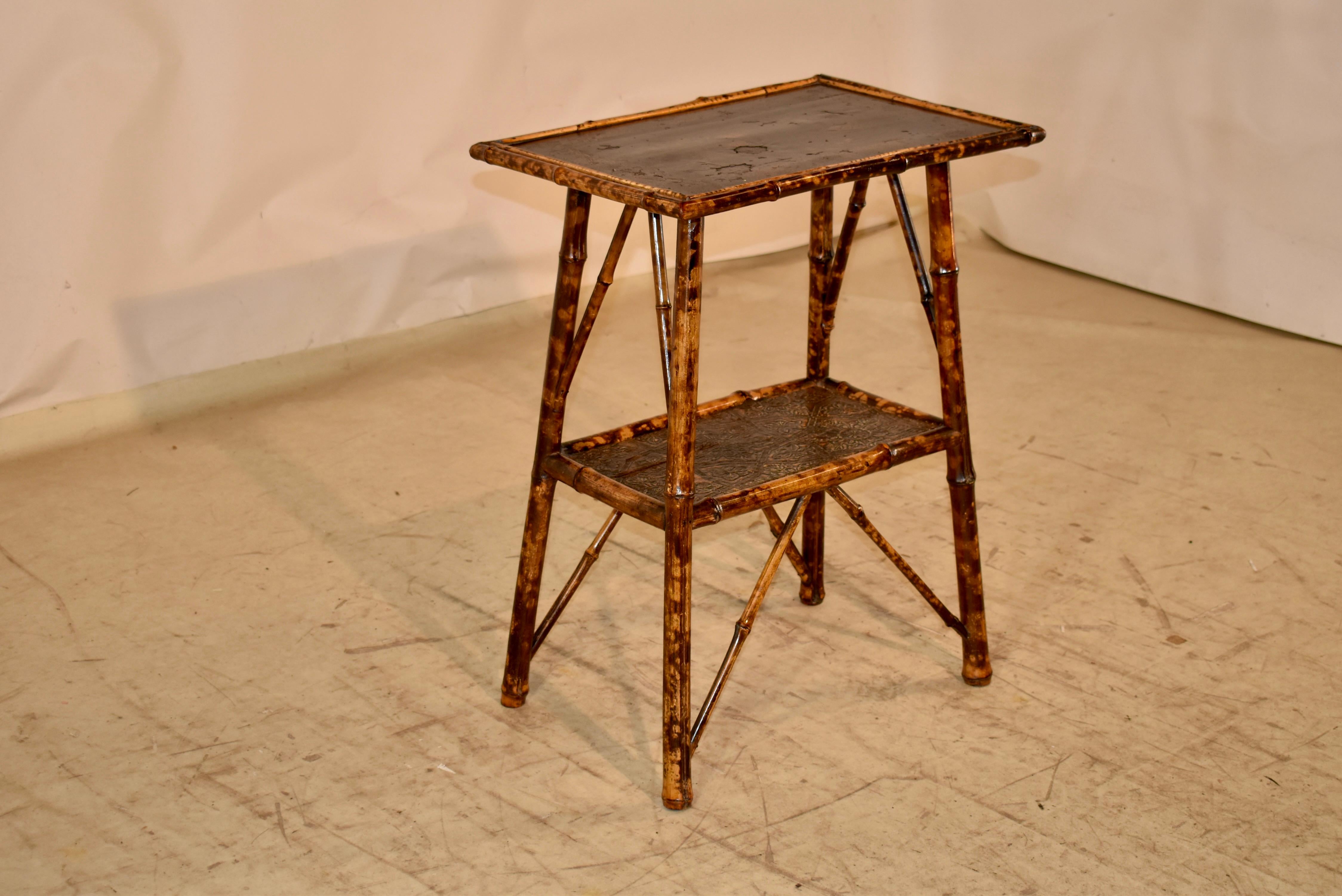 French 19th Century Tortoise Bamboo Side Table For Sale