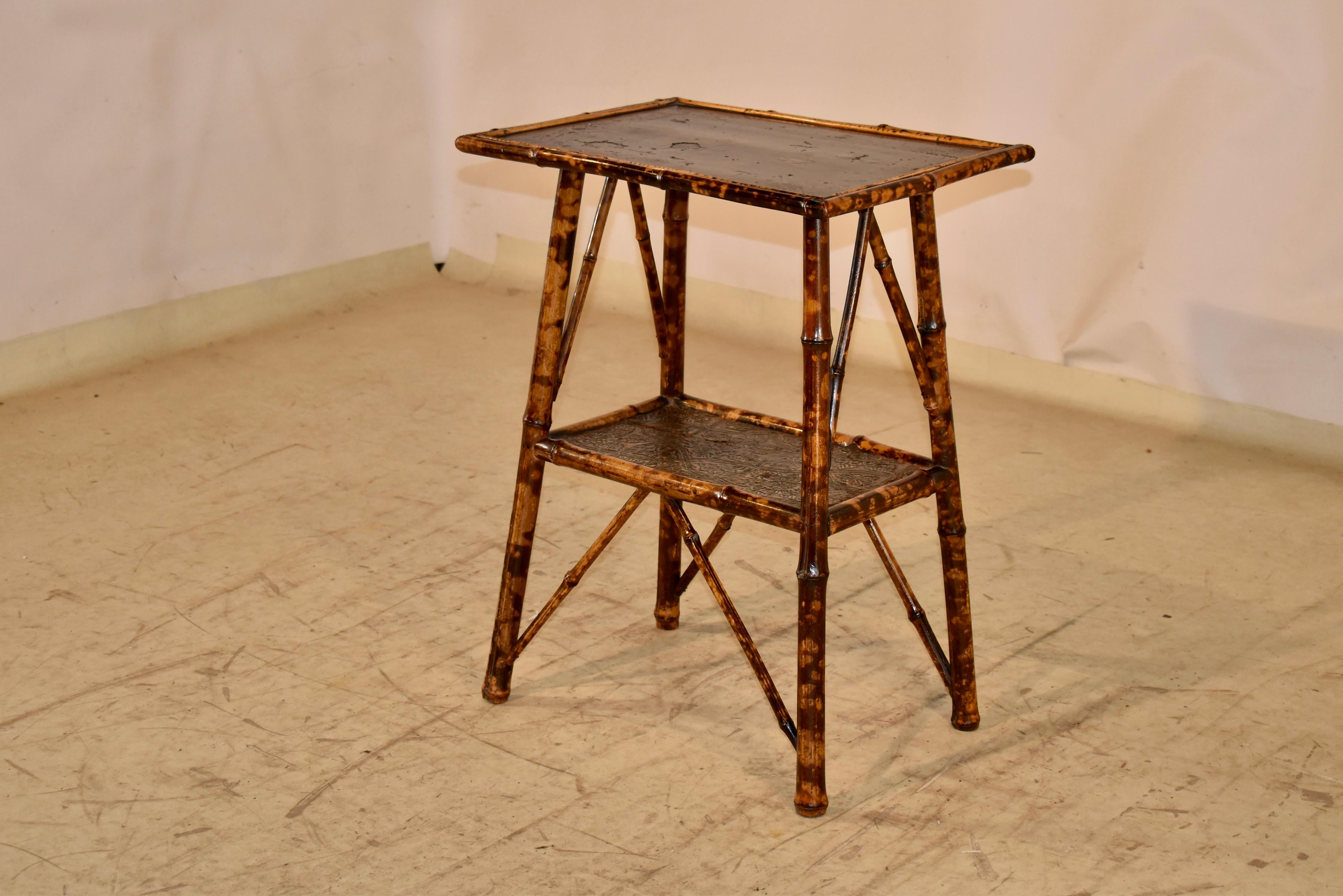 19th Century Tortoise Bamboo Side Table In Good Condition For Sale In High Point, NC