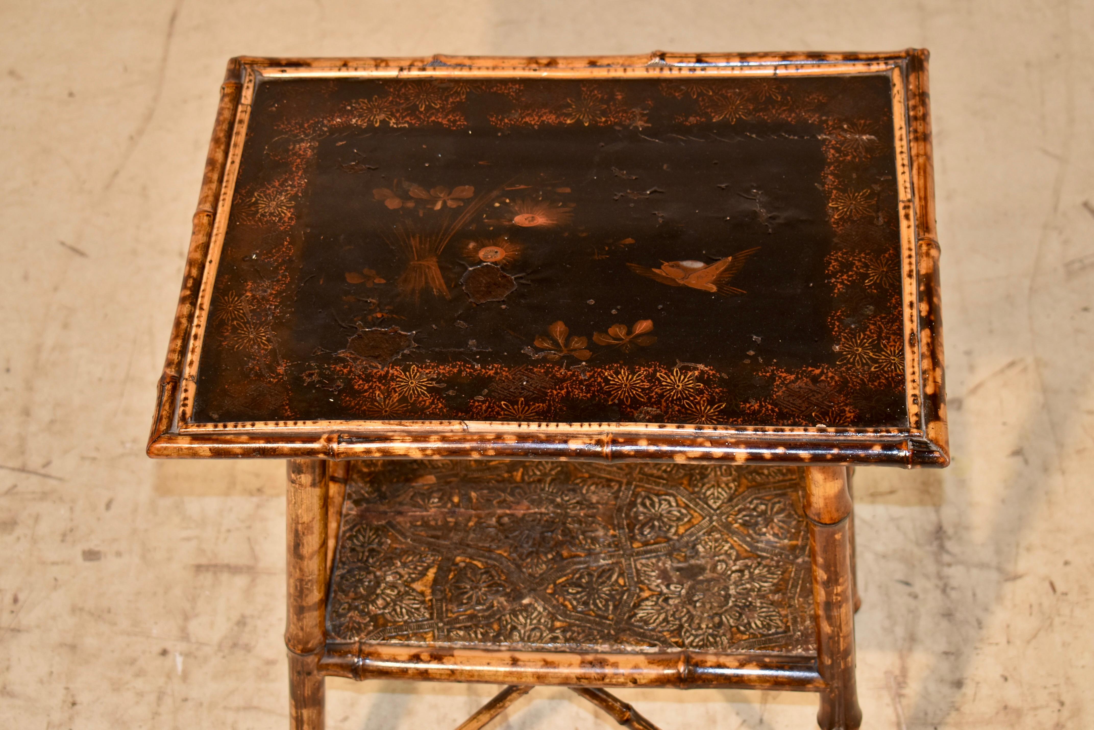 19th Century Tortoise Bamboo Side Table For Sale 4