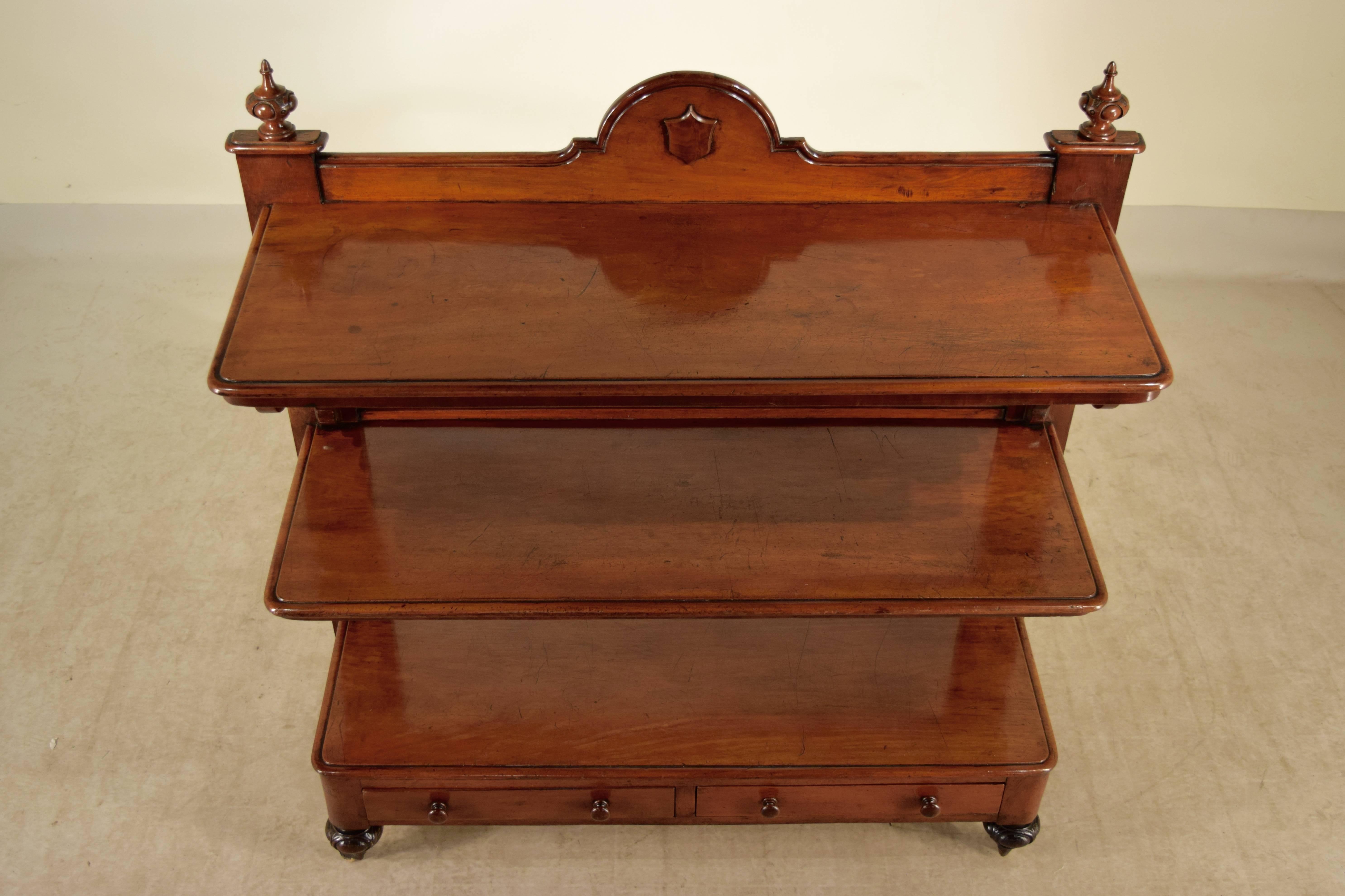 19th Century Mahogany Buffet with Shield Decoration In Good Condition In High Point, NC