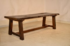 19th Century Chestnut Live Edge Coffee Table from France