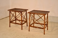 Pair of Tortoise Bamboo Side Tables, Circa 1960's