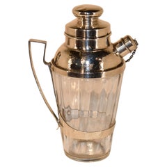 Antique American "Webster" Sterling Silver & Crystal Cocktail Shaker circa 1930