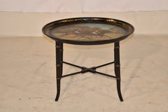 Late 19th Century Painted Tole Tray on Base