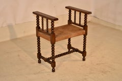19th Century English Oak Bench with Arms