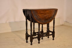 19th Century Carved Oak Gate-Leg from England