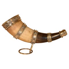 Circa 1920's Drinking Horn on Stand