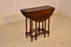 19th Century English Oak Carved Gate-Leg Table