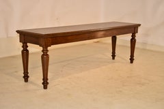 19th Century English Oak Bench with Turned Legs