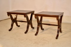 Pair of Edwardian Mahogany Side Tables from England, Circa 1900