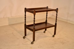 Edwardian Oak Bar Cart from England, Circa 1900