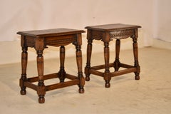Pair of 19th Century Elm Joint Stools from England