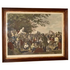 "Stump Speaking" Framed Lithograph with Blown Glass