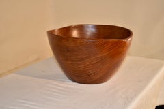 Mid-Century Hand-Turned Teak Bowl, Circa 1960