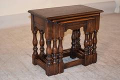 Nest of Three English Oak Tables, circa 1900