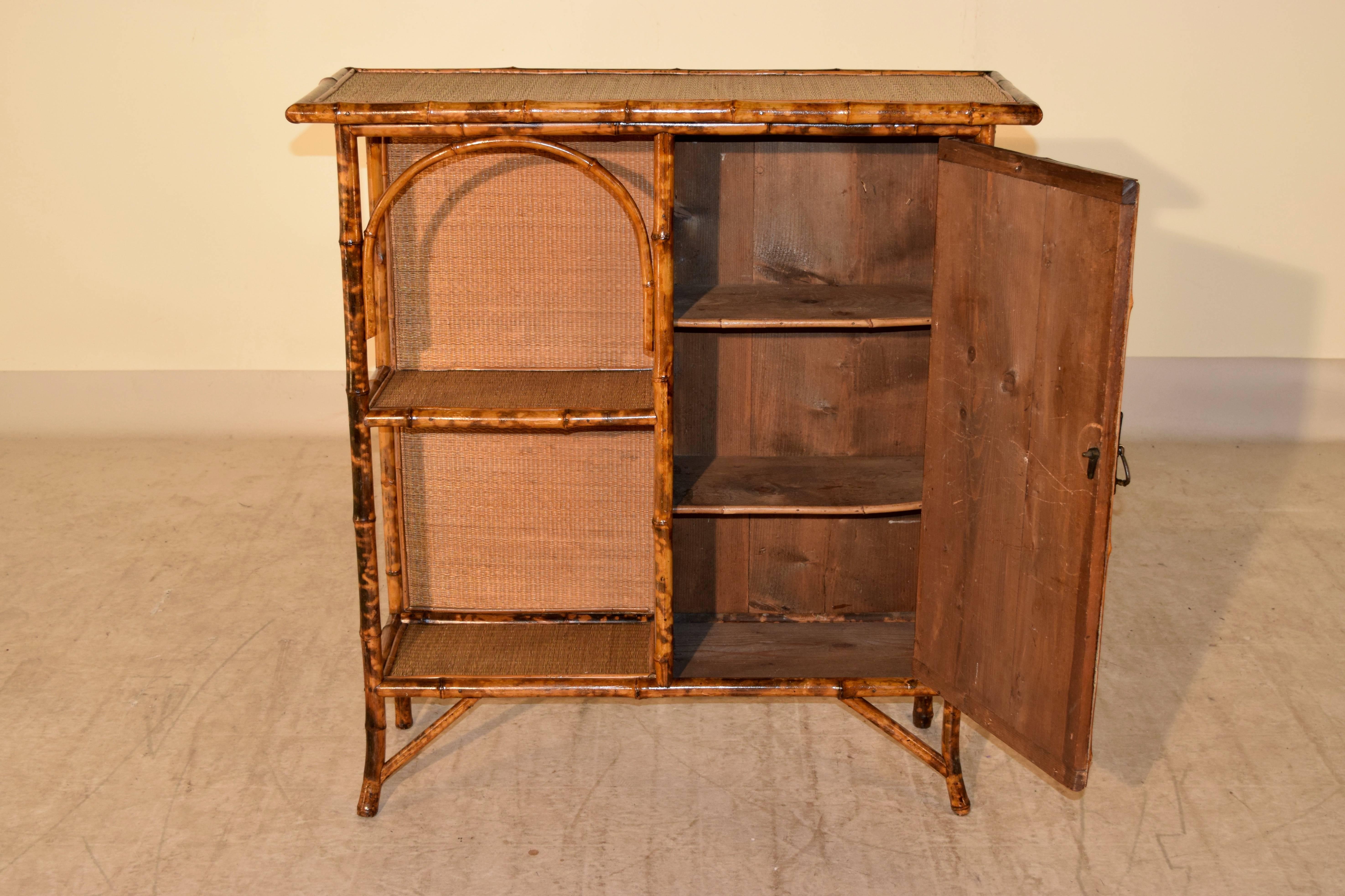 19th Century French Tortoise Bamboo Bookcase In Excellent Condition In High Point, NC