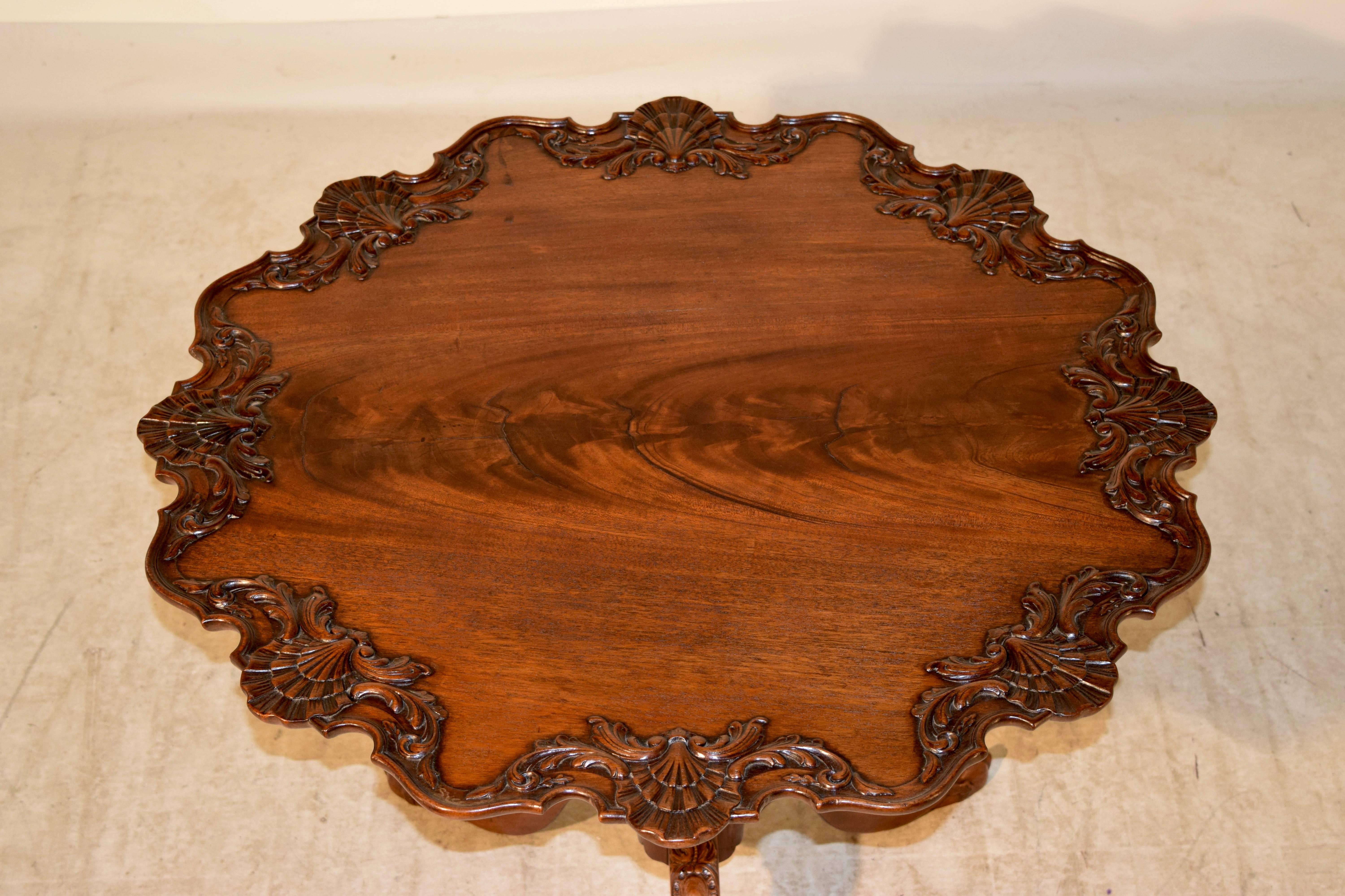 18th Century Irish Tea Table Made from Mahogany In Good Condition For Sale In High Point, NC