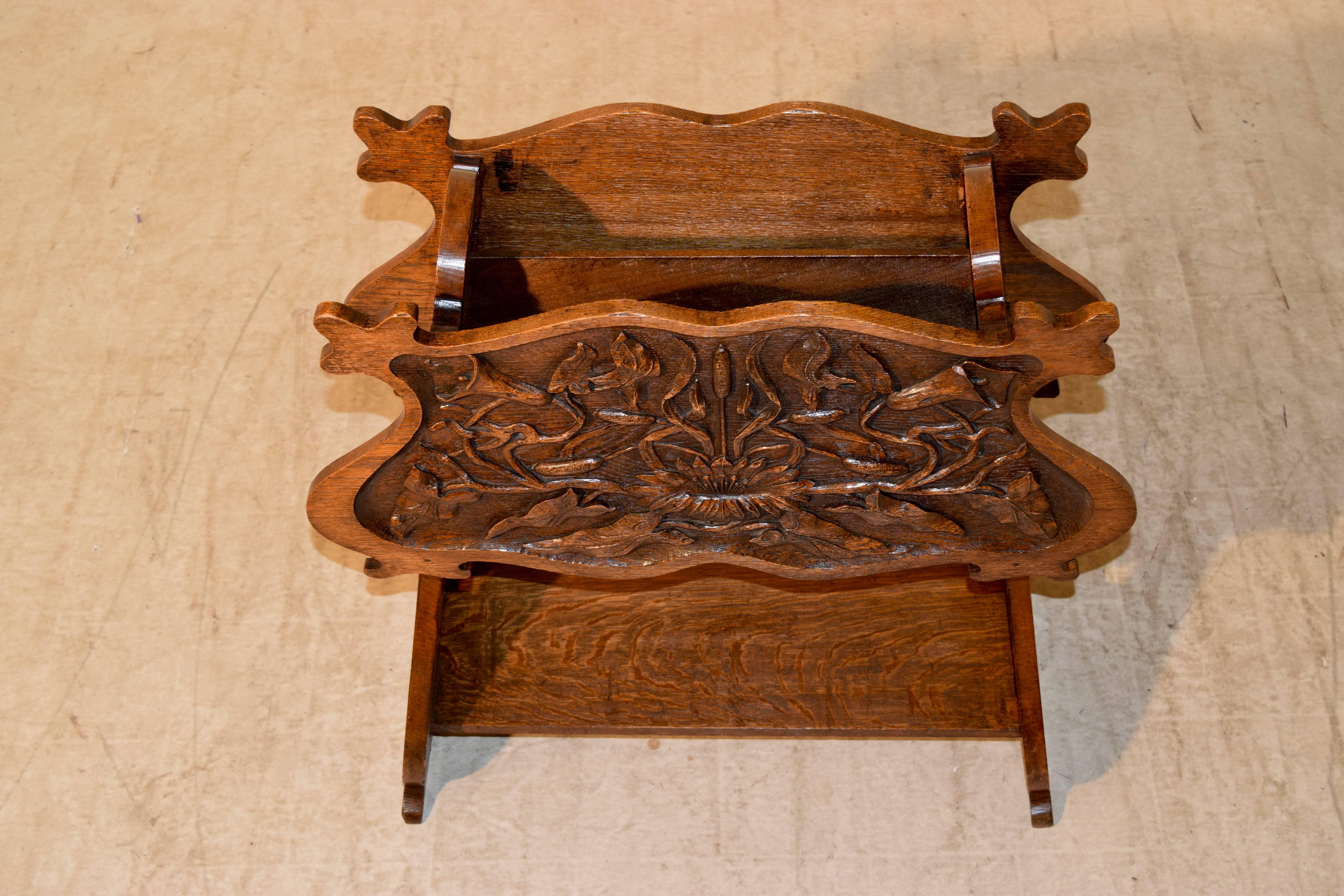 19th Century French Carved Magazine Stand 1