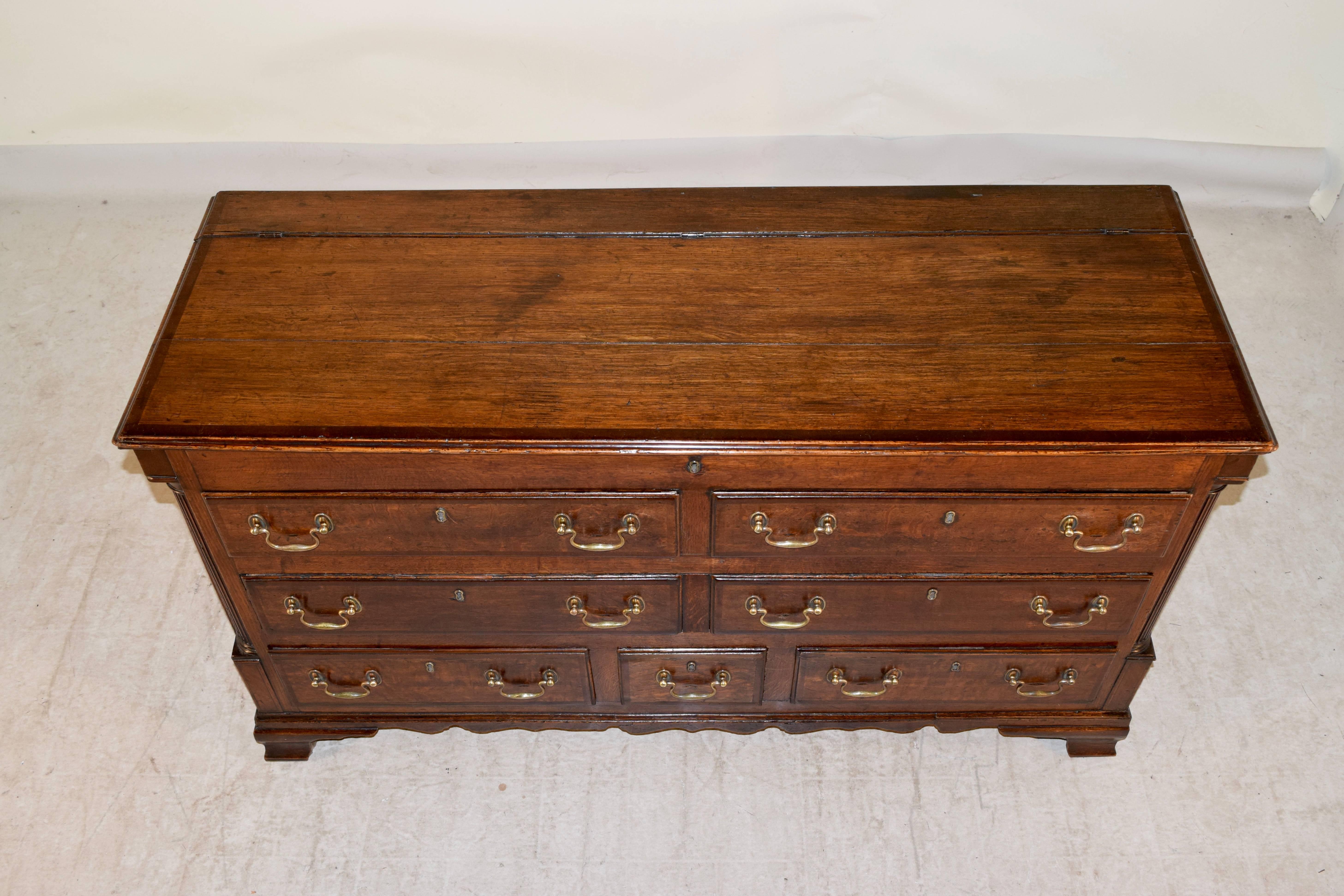 Early 19th Century Converted Lancashire Mule Chest In Good Condition In High Point, NC