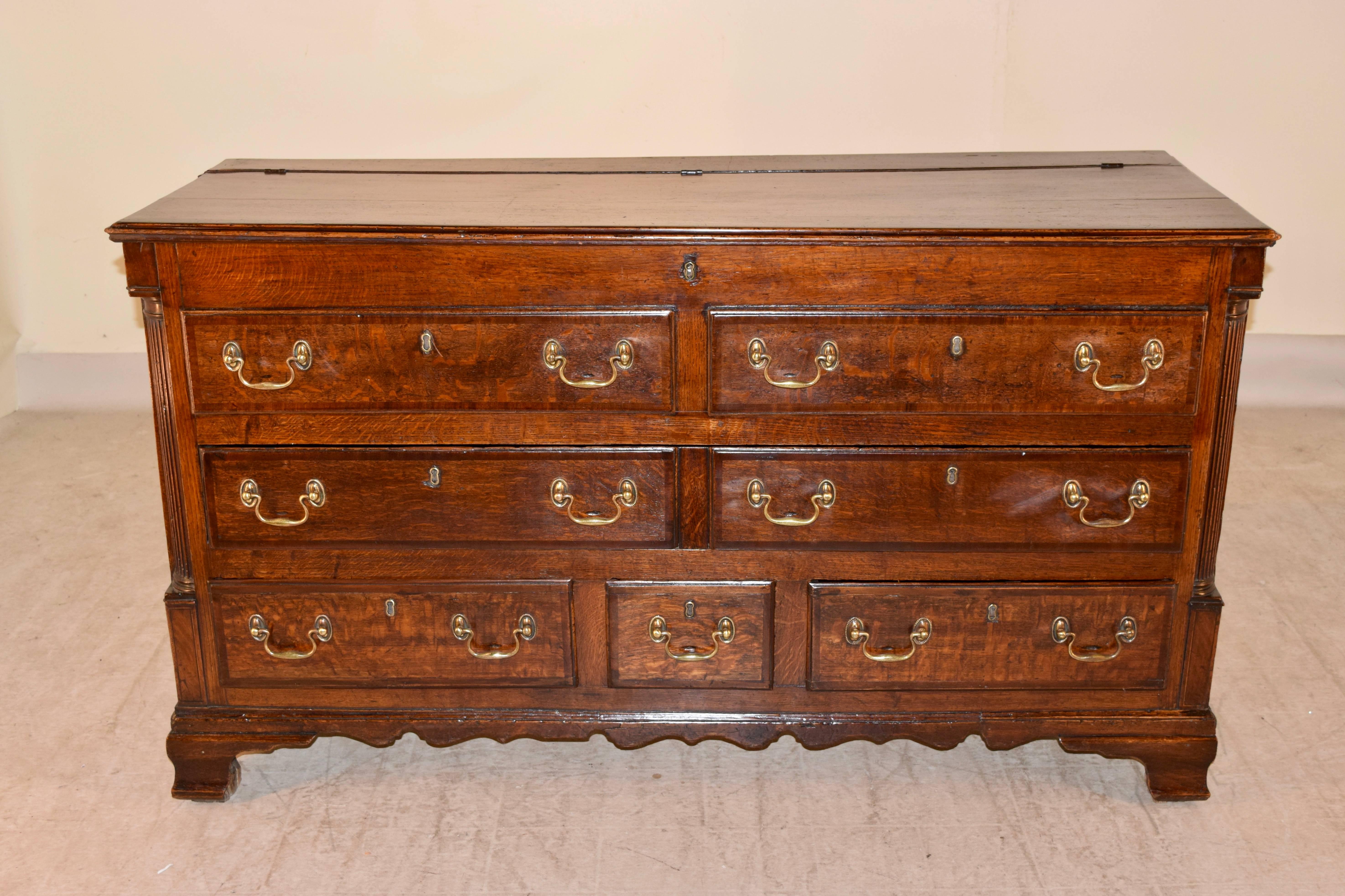 English Early 19th Century Converted Lancashire Mule Chest