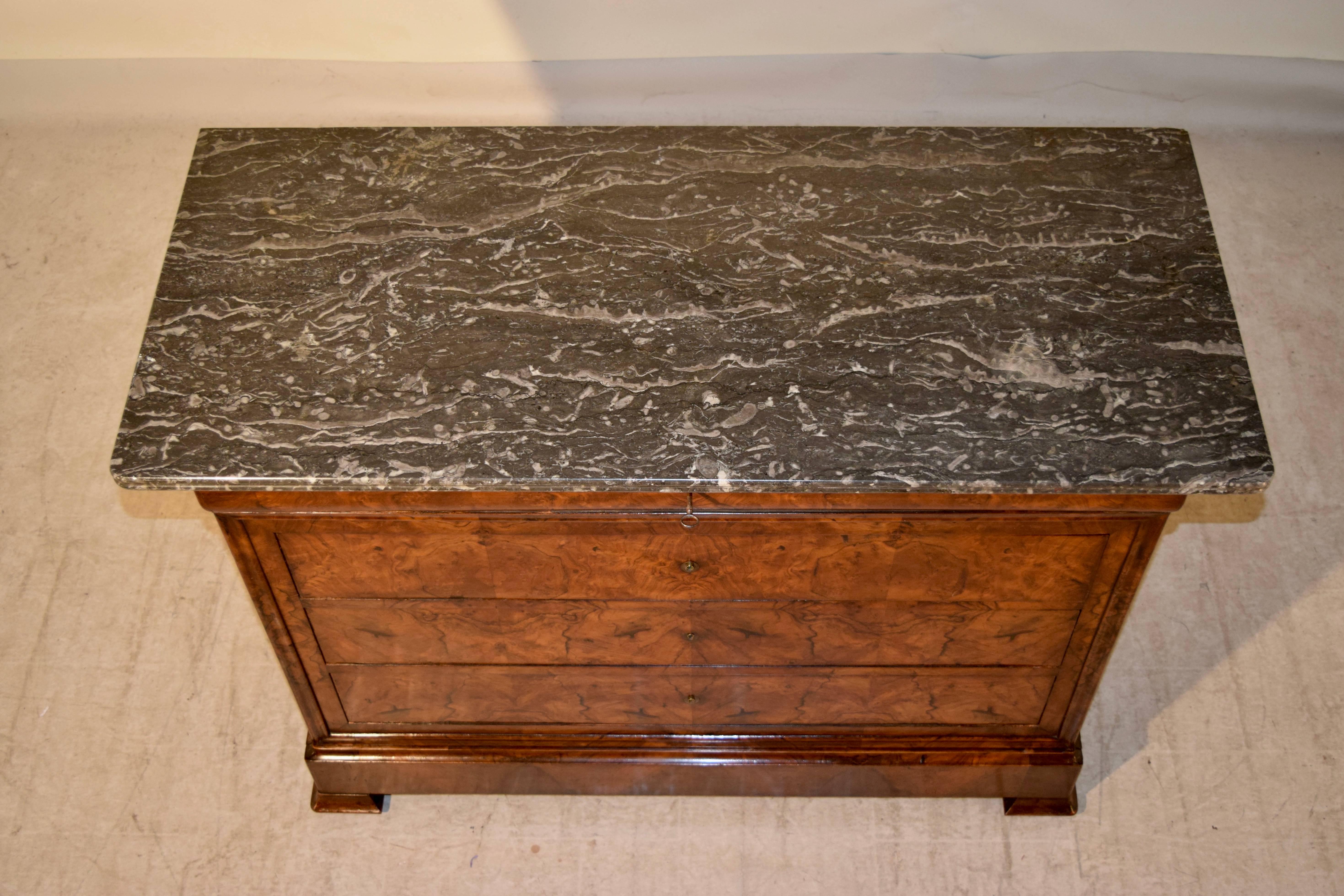 19th Century Louis Philippe Commode with Marble Top In Excellent Condition In High Point, NC