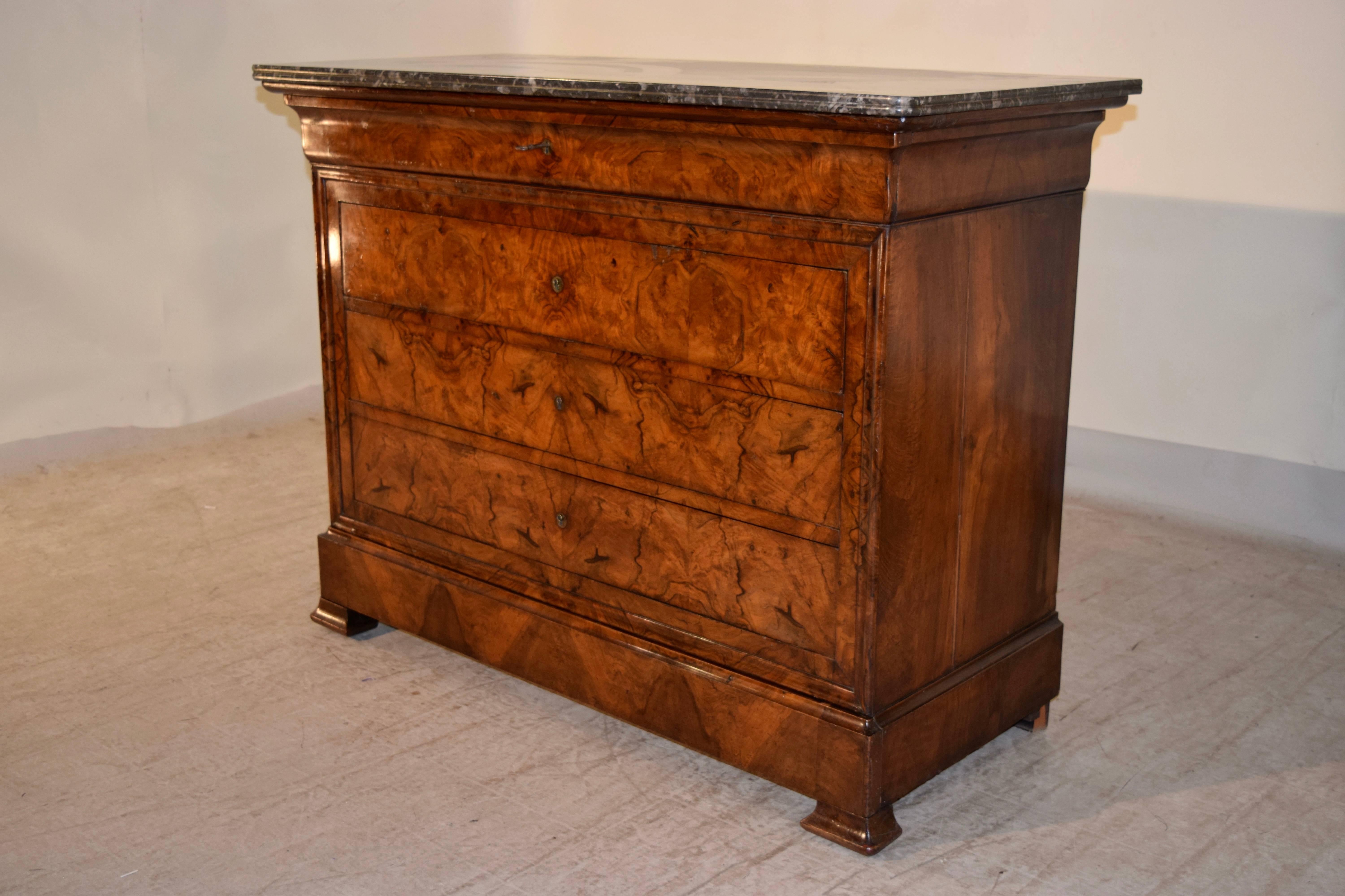 French 19th Century Louis Philippe Commode with Marble Top