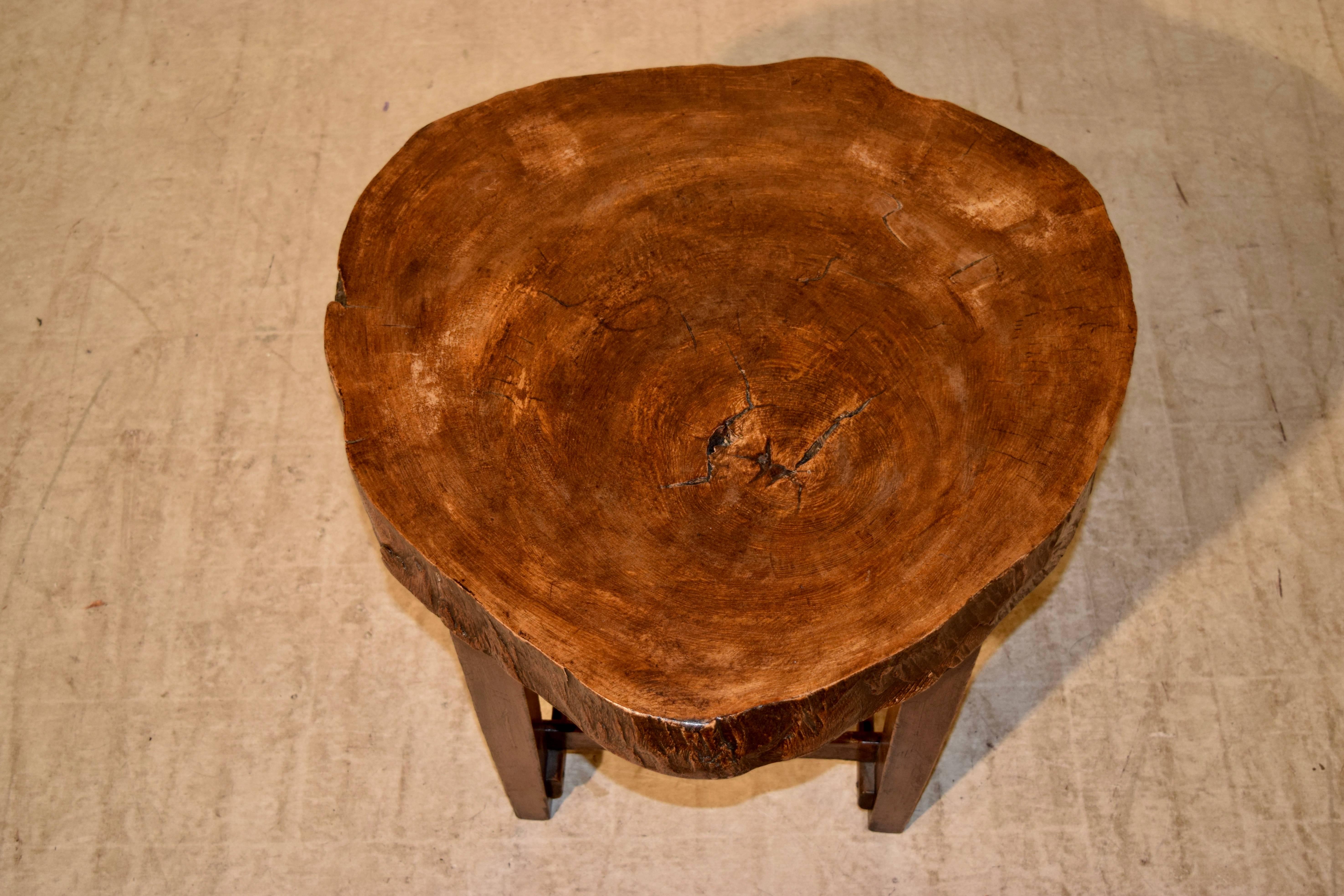 Walnut Live Edge Table, circa 1950s In Excellent Condition In High Point, NC