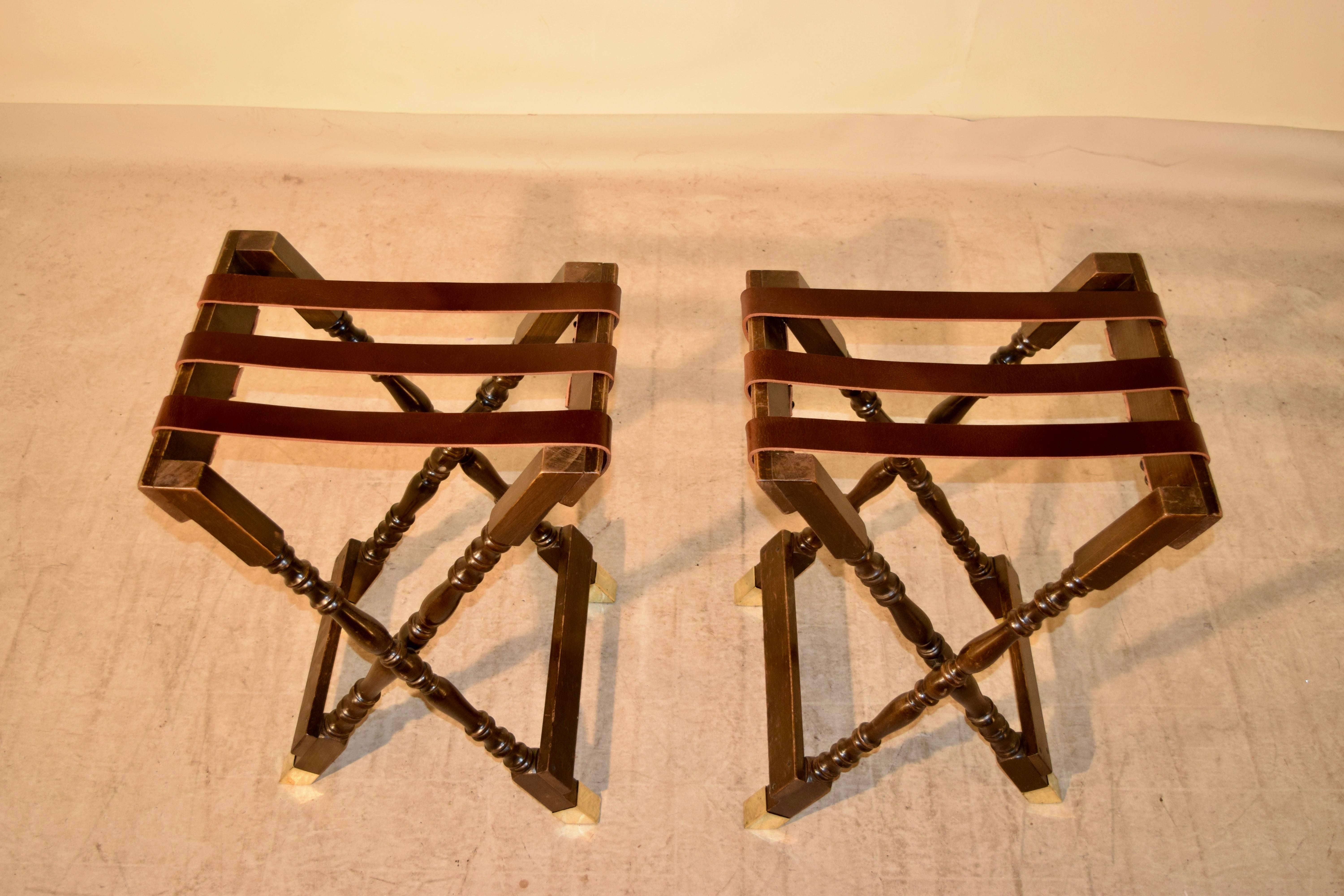 English Pair of Mahogany Tray Stands, circa 1920