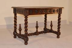 19th-C. French Vine Twist Library Table
