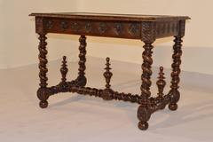 19th-C. French Vine Twist Library Table