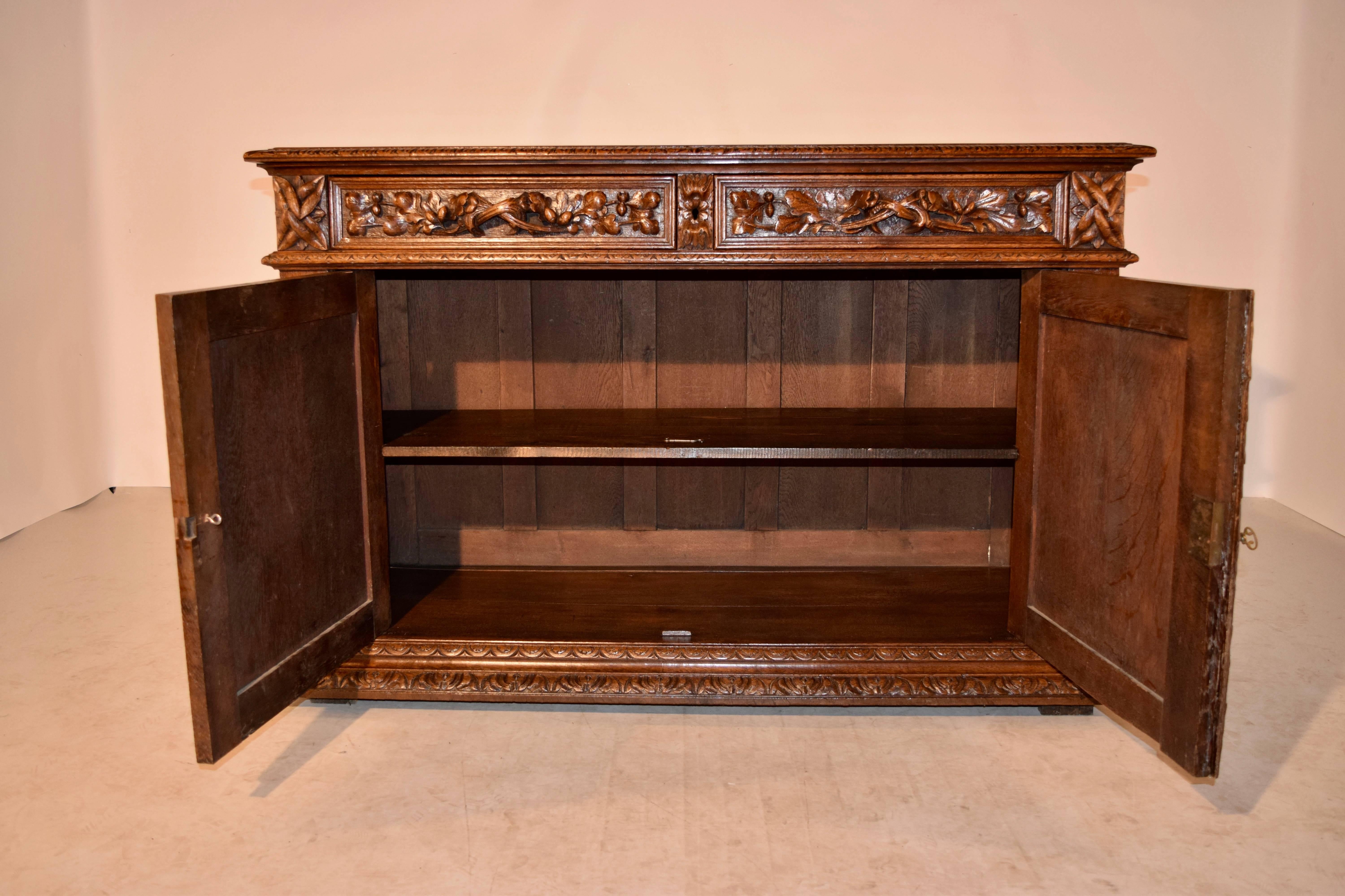 19th Century Carved French Buffet In Good Condition In High Point, NC