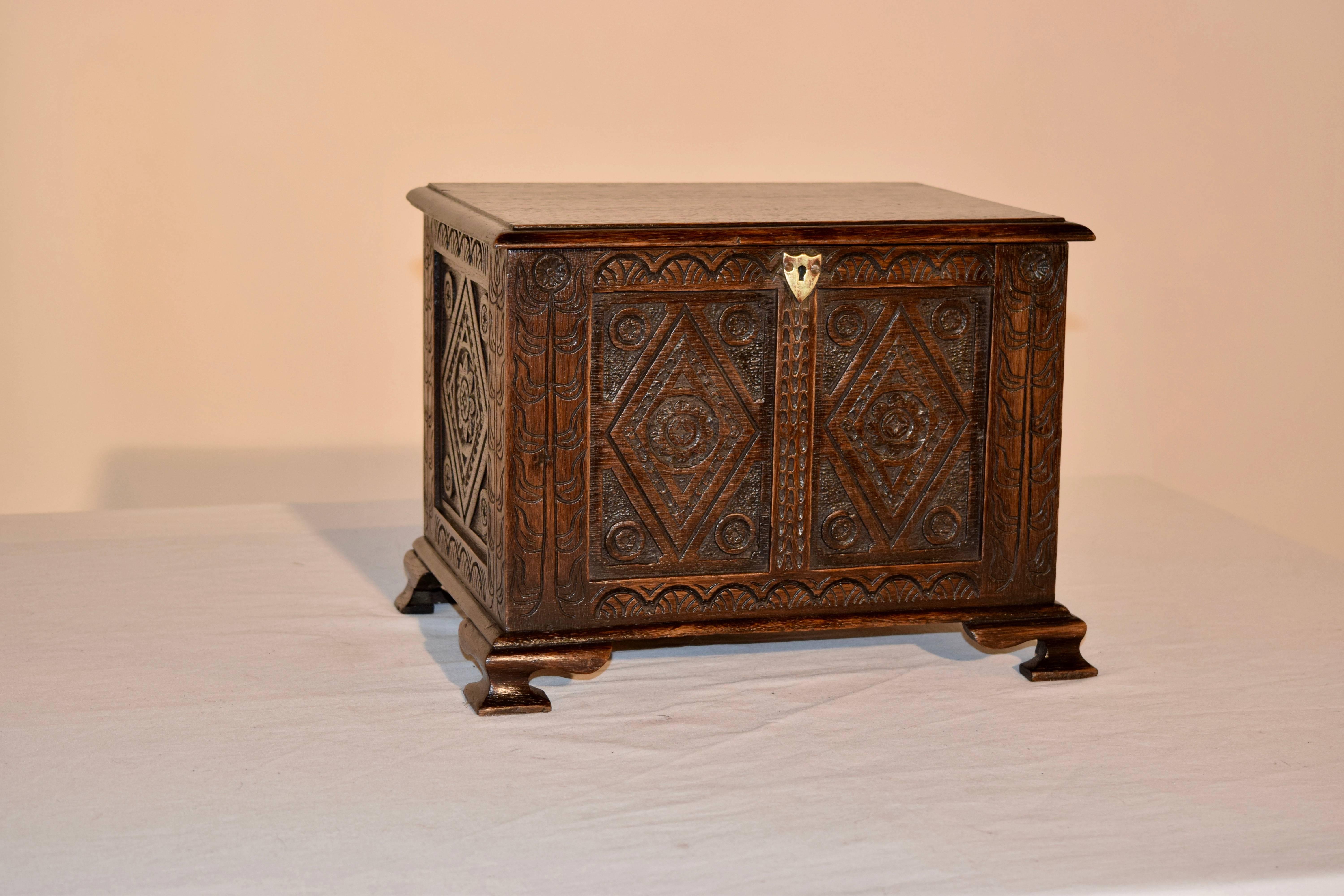 Victorian 19th Century Carved Miniature Blanket Chest