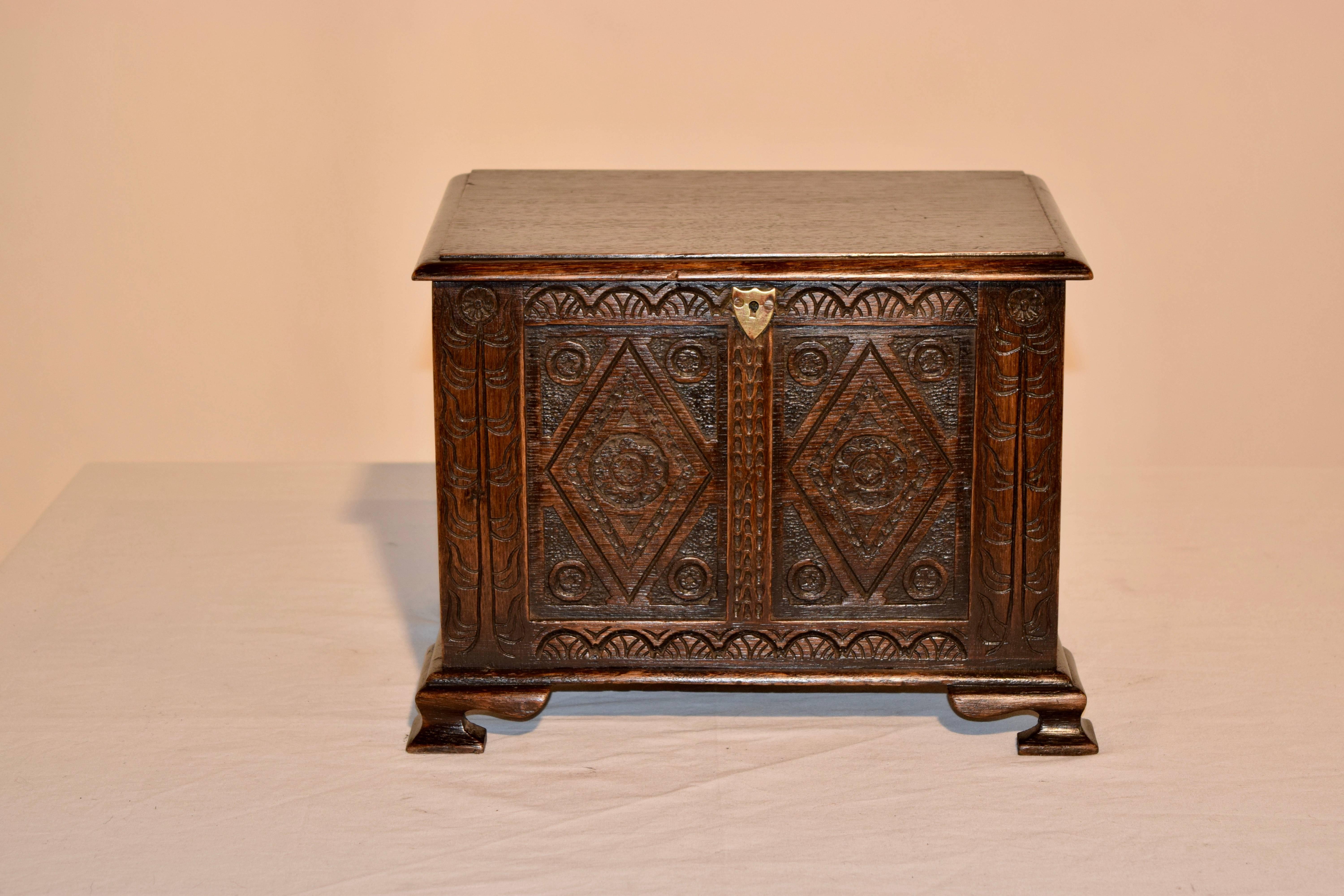 19th Century Carved Miniature Blanket Chest In Good Condition In High Point, NC