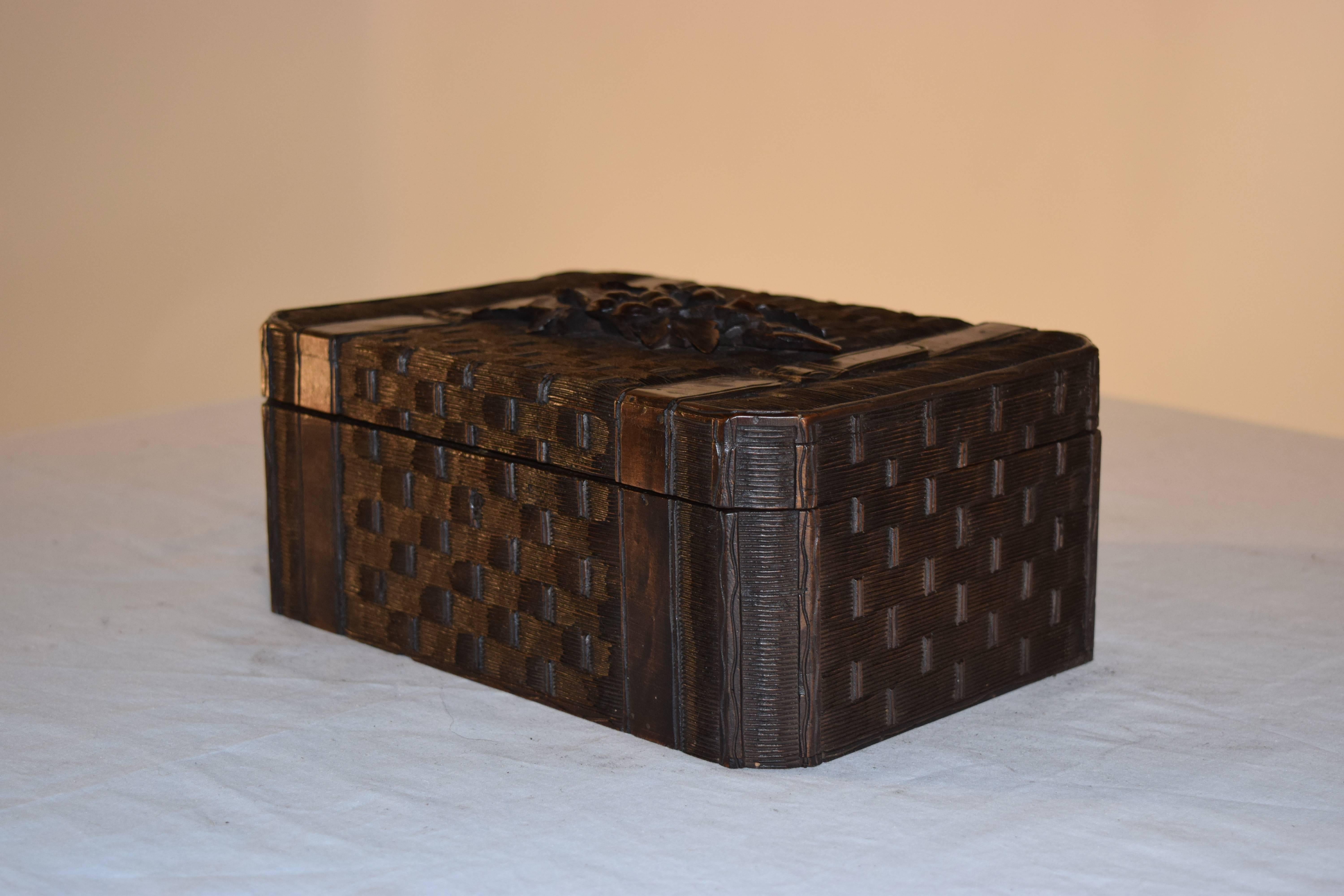 Hand-Carved 19th Century Black Forest Dresser Box
