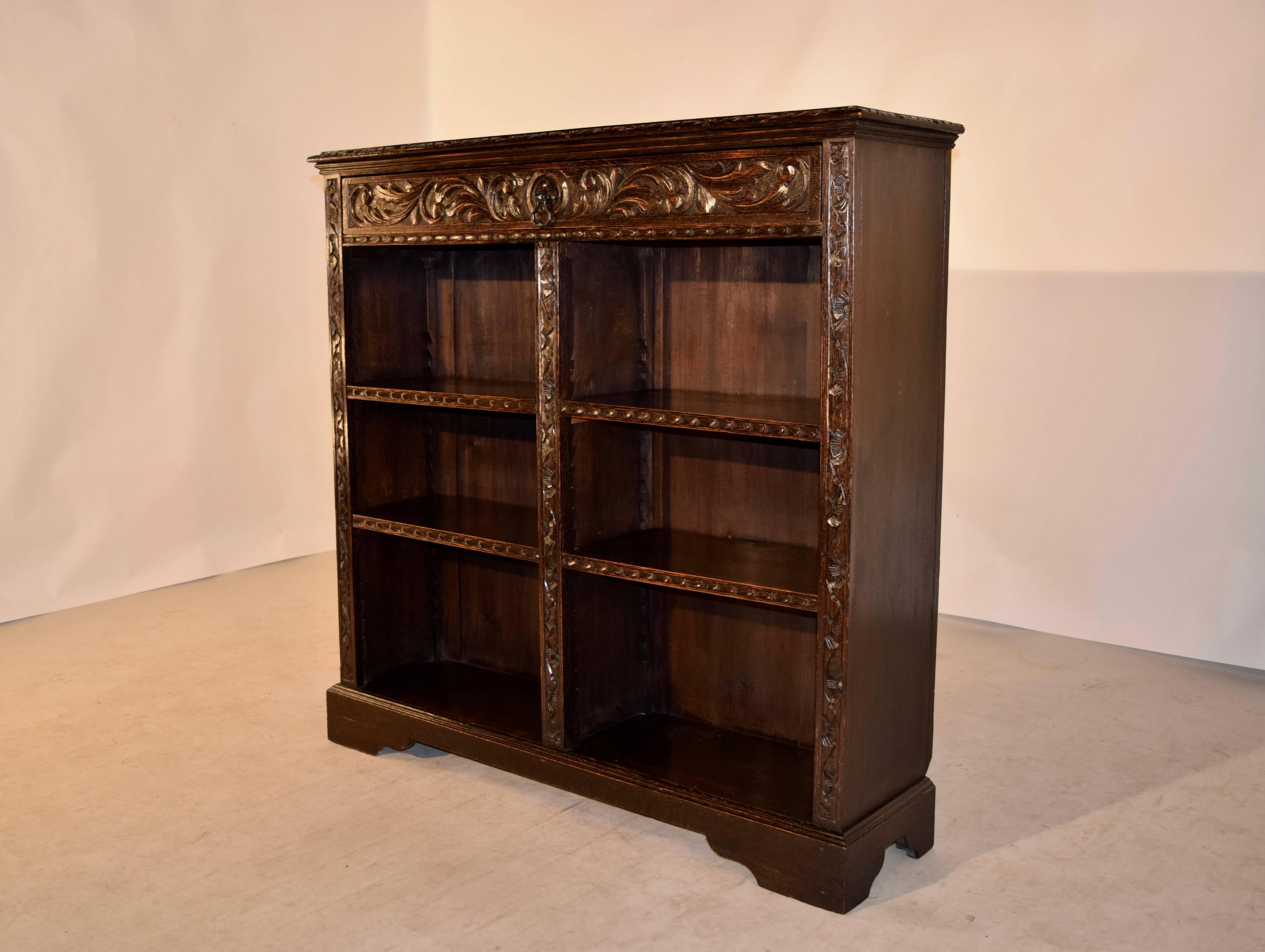 Victorian 19th Century English Carved Bookcase