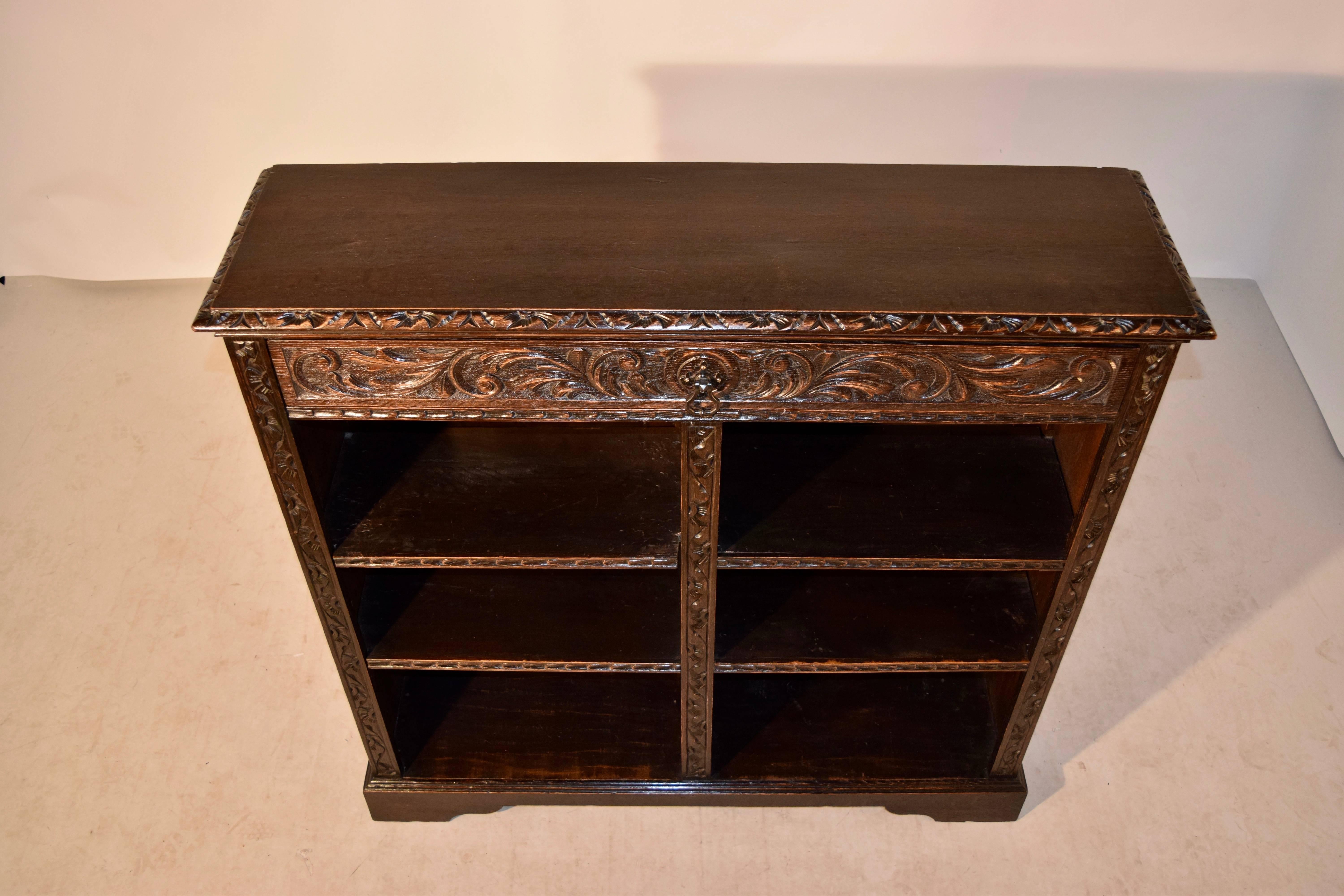 Hand-Carved 19th Century English Carved Bookcase