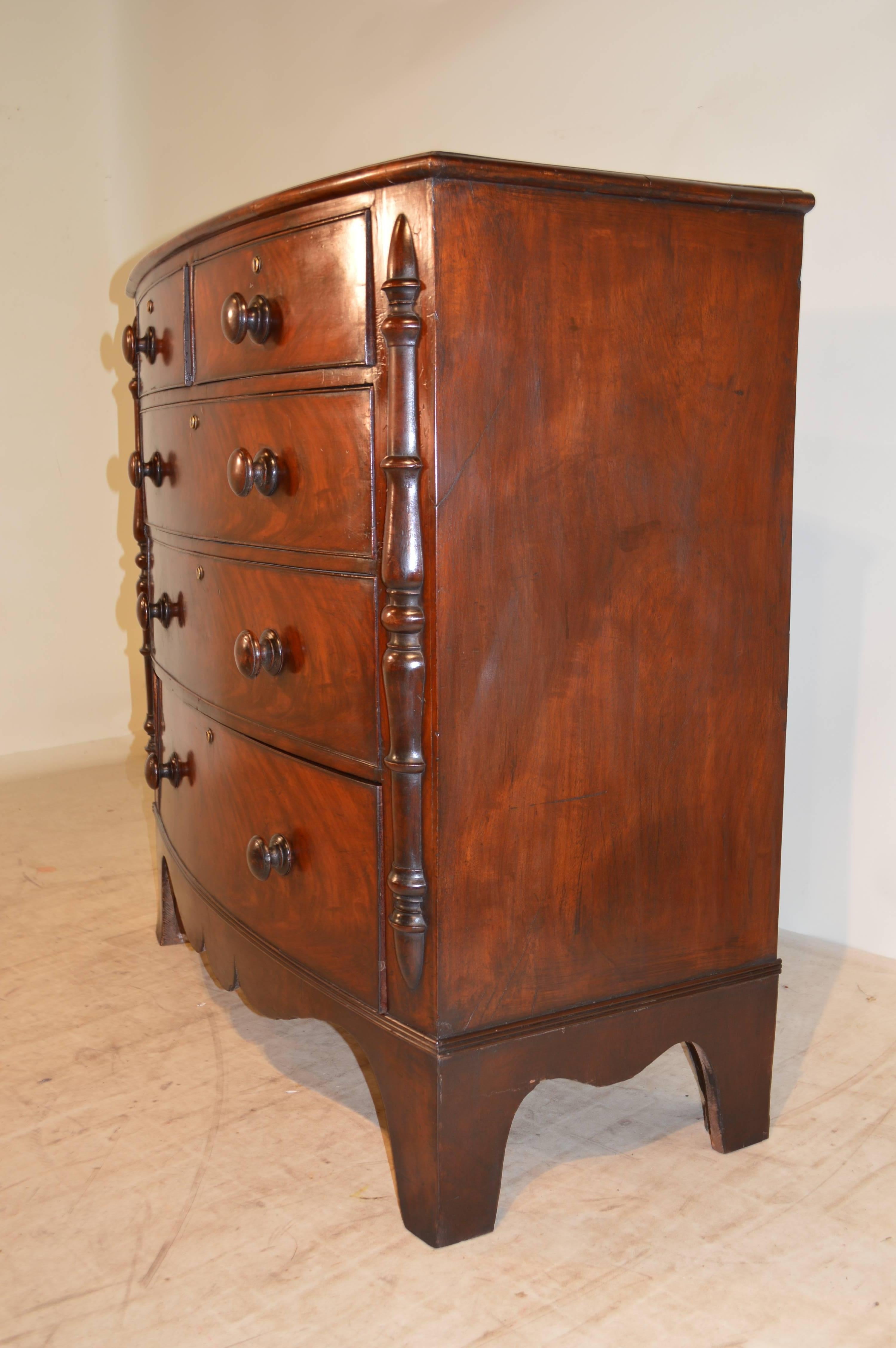Victorian 19th Century English Bowfront Chest
